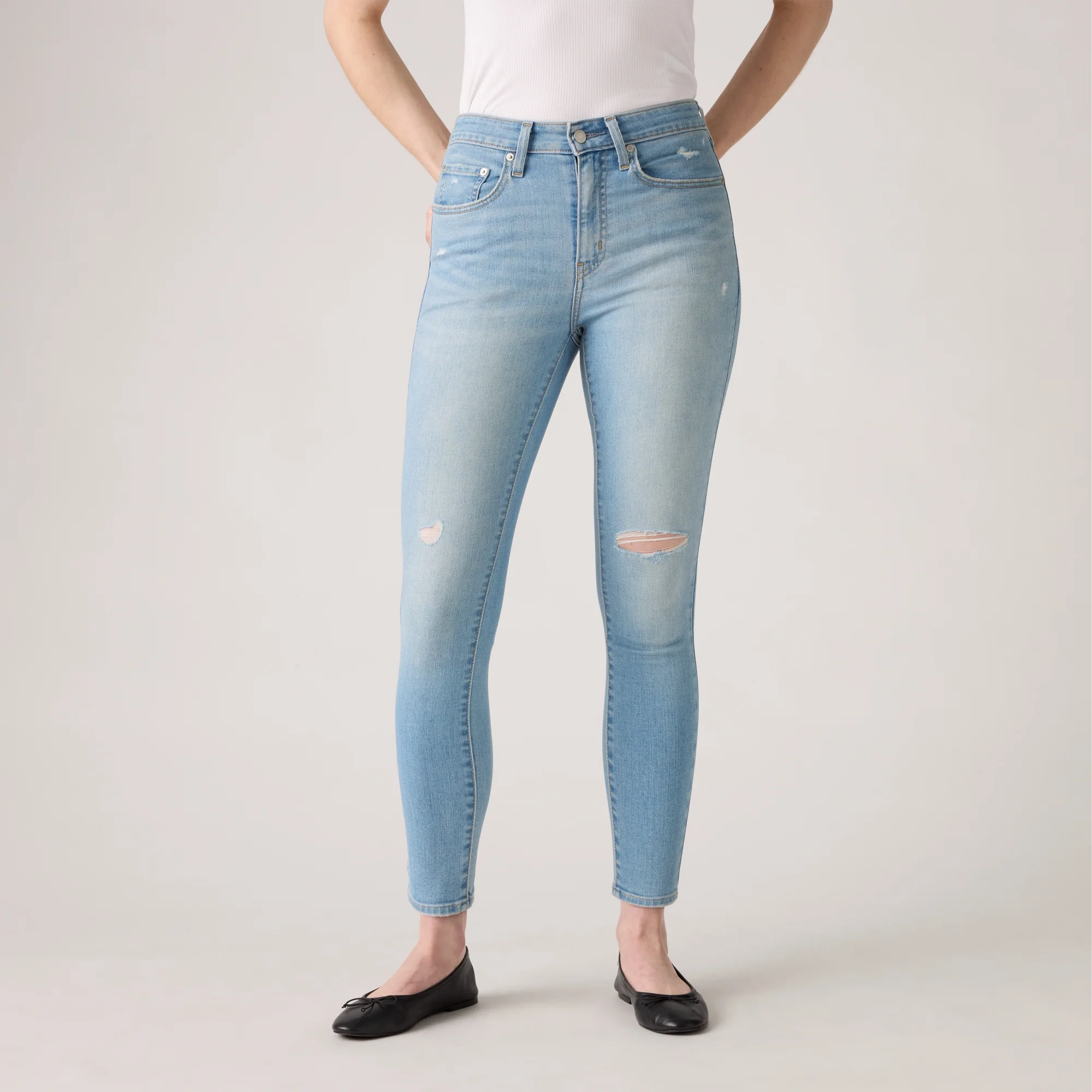 LEVI’S® WOMEN'S 721 HIGH-RISE SKINNY JEANS - MED INDIGO - WORN IN - Image 5