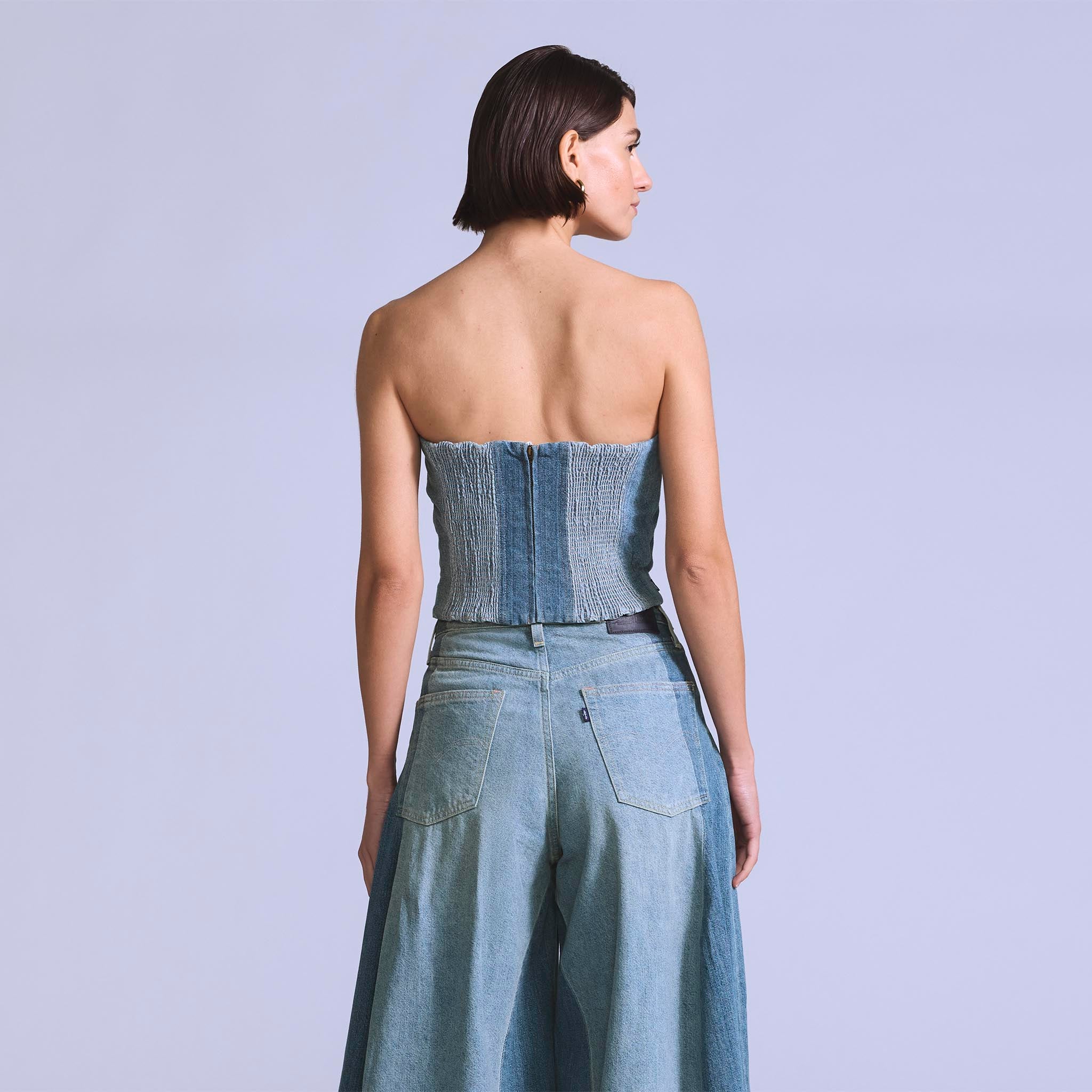 LEVI'S® BLUE TAB™ WOMEN'S ROPER BUSTIER - MED INDIGO - FLAT FINISH - Image 3