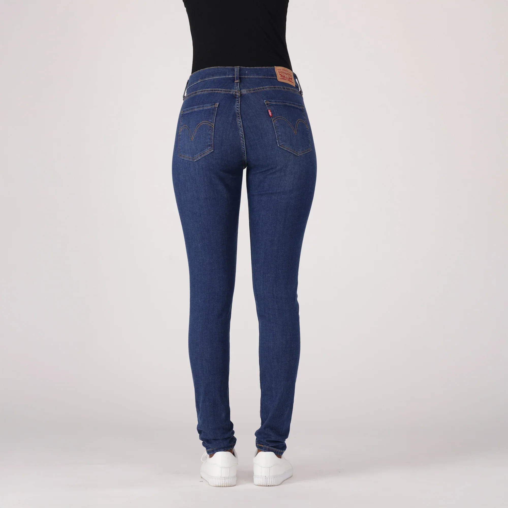 LEVI'S® CURVY HIGH-RISE SUPERSKINNY - MED INDIGO - WORN IN - Image 3