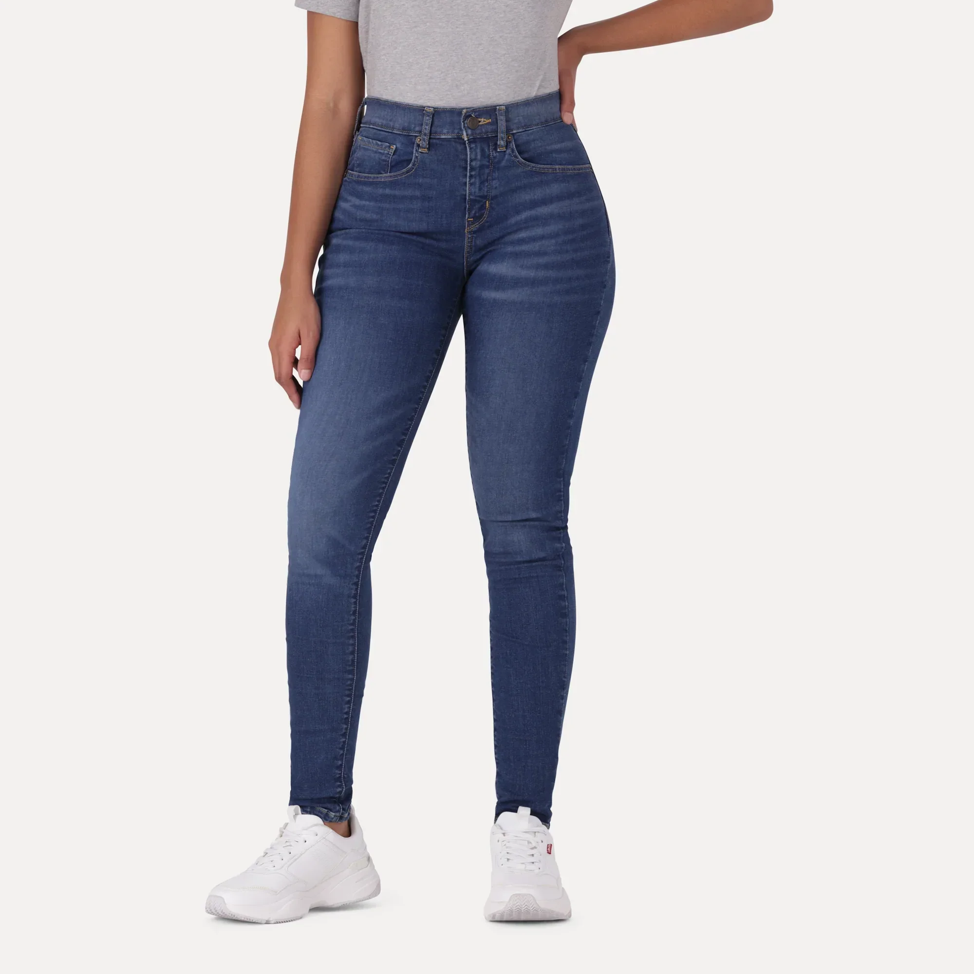 LEVI'S® CURVY HIGH-RISE SUPERSKINNY - MED INDIGO - WORN IN - Image 7