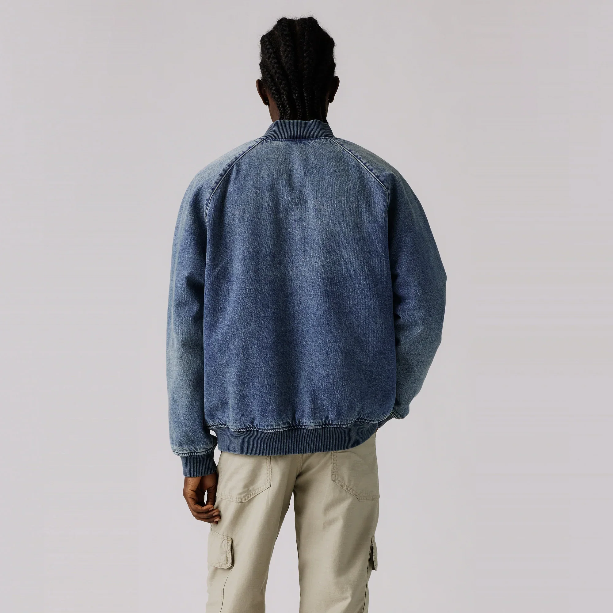 LEVI'S® MEN’S FILBERT FLIGHT JACKET - MED INDIGO - WORN IN - Image 3