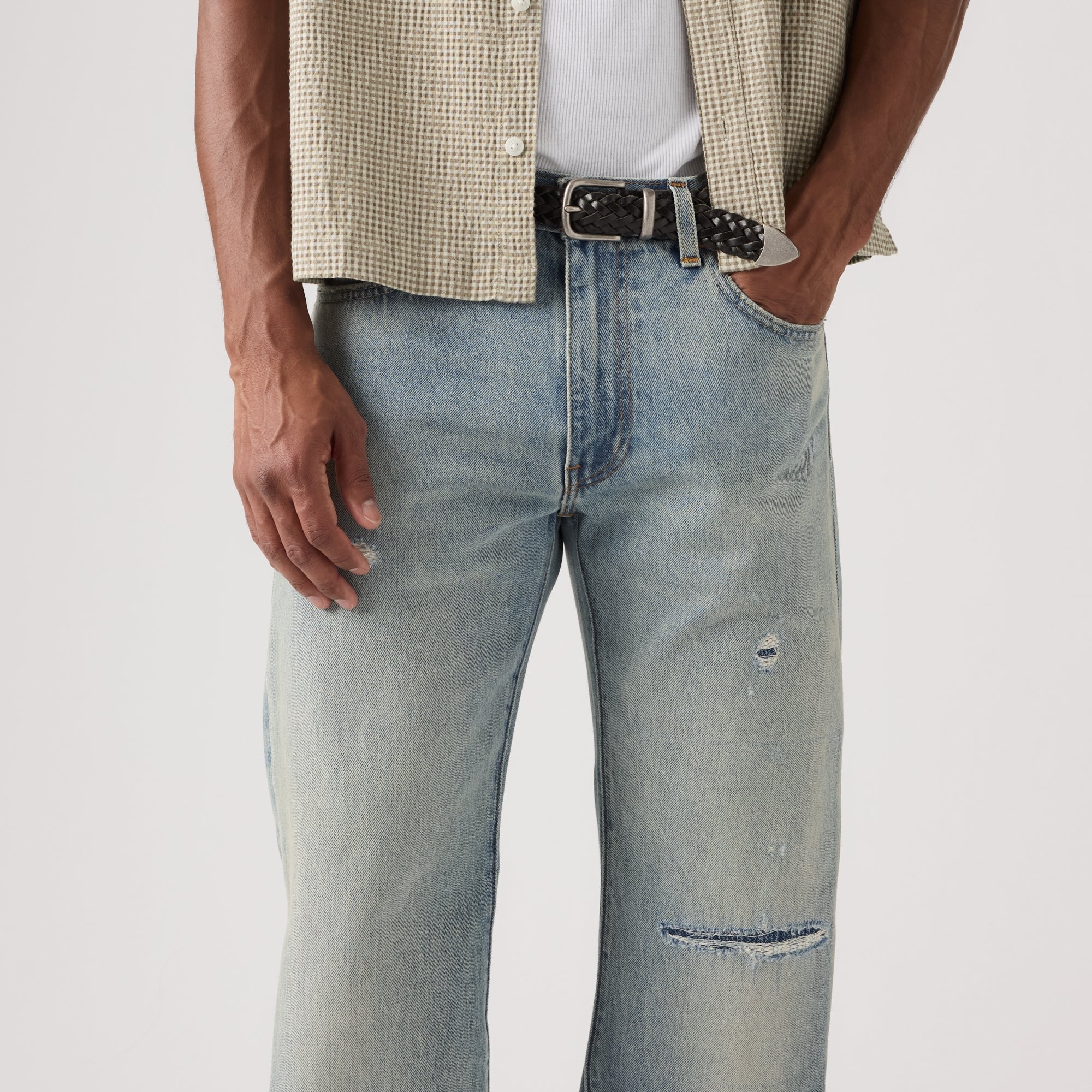 LEVI'S® MEN'S 555™ RELAXED STRAIGHT JEANS - LIGHT WASH - Image 5