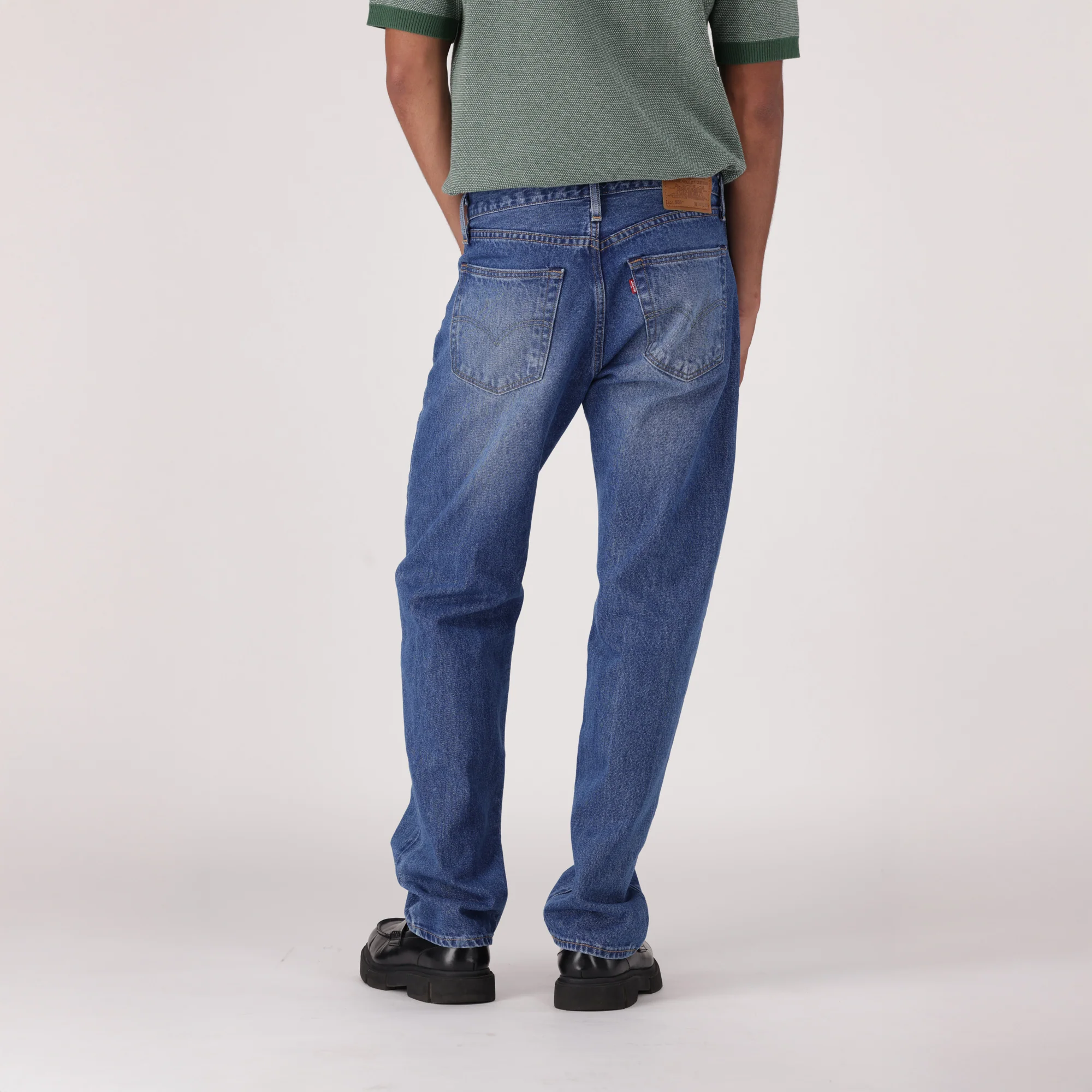 LEVI'S® MEN'S 555™ RELAXED STRAIGHT JEANS - MED INDIGO - WORN IN - Image 3
