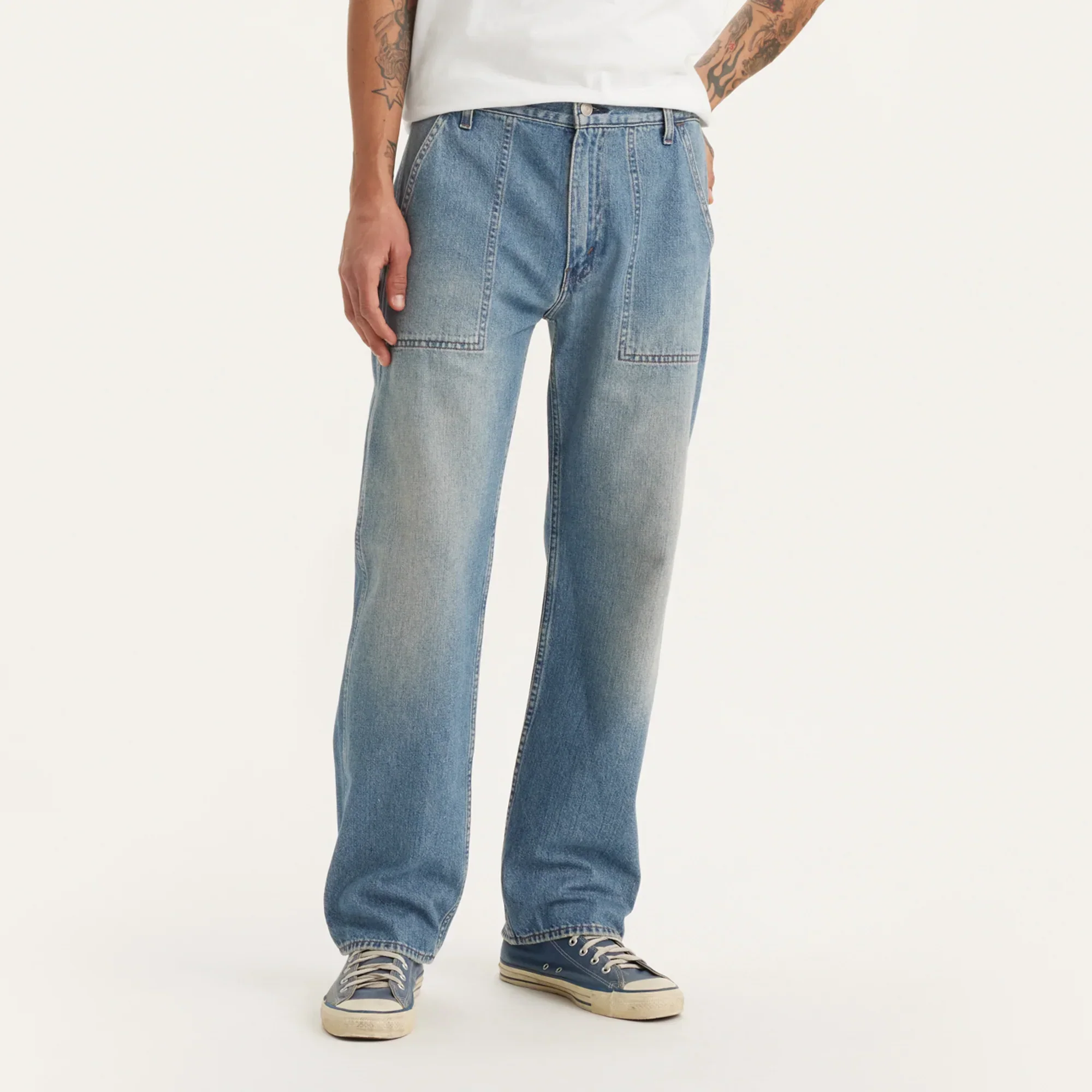 LEVI'S® MEN'S 555™ RELAXED STRAIGHT UTILITY JEANS - MEDIUM WASH - Image 8