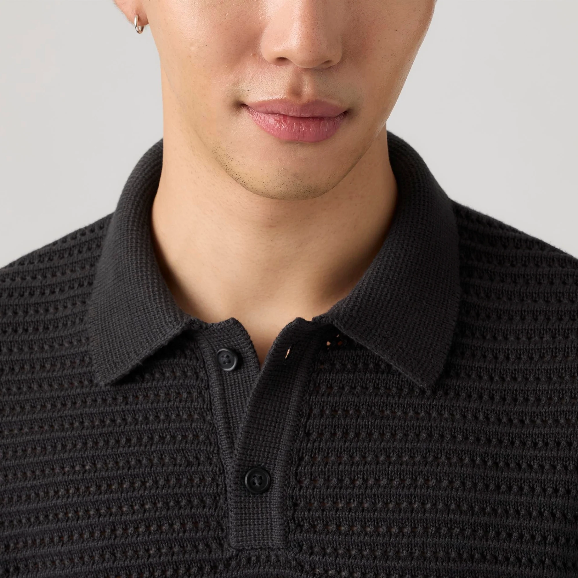 LEVI'S® MEN'S LAGUNA SWEATER POLO - BLACK - Image 4