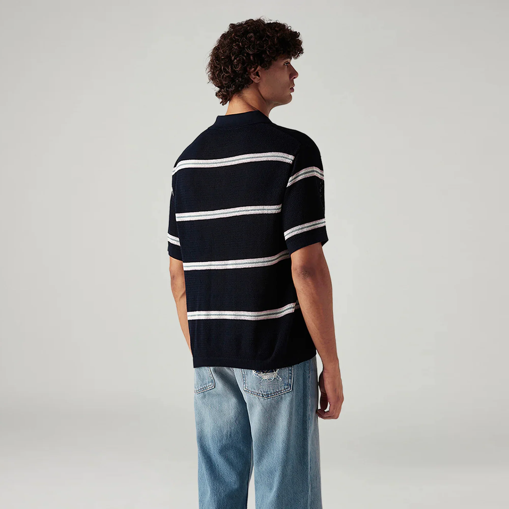 LEVI'S® MEN'S LOOSE FIT POLO T-SHIRTS - NAVY - Image 3