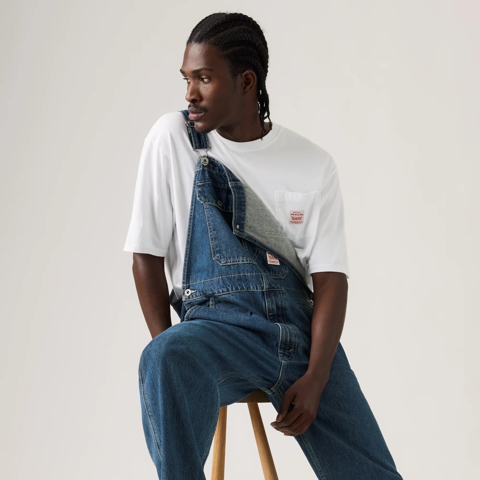 LEVI'S® MEN'S LOOSE OVERALLS - DARK WASH - Image 5