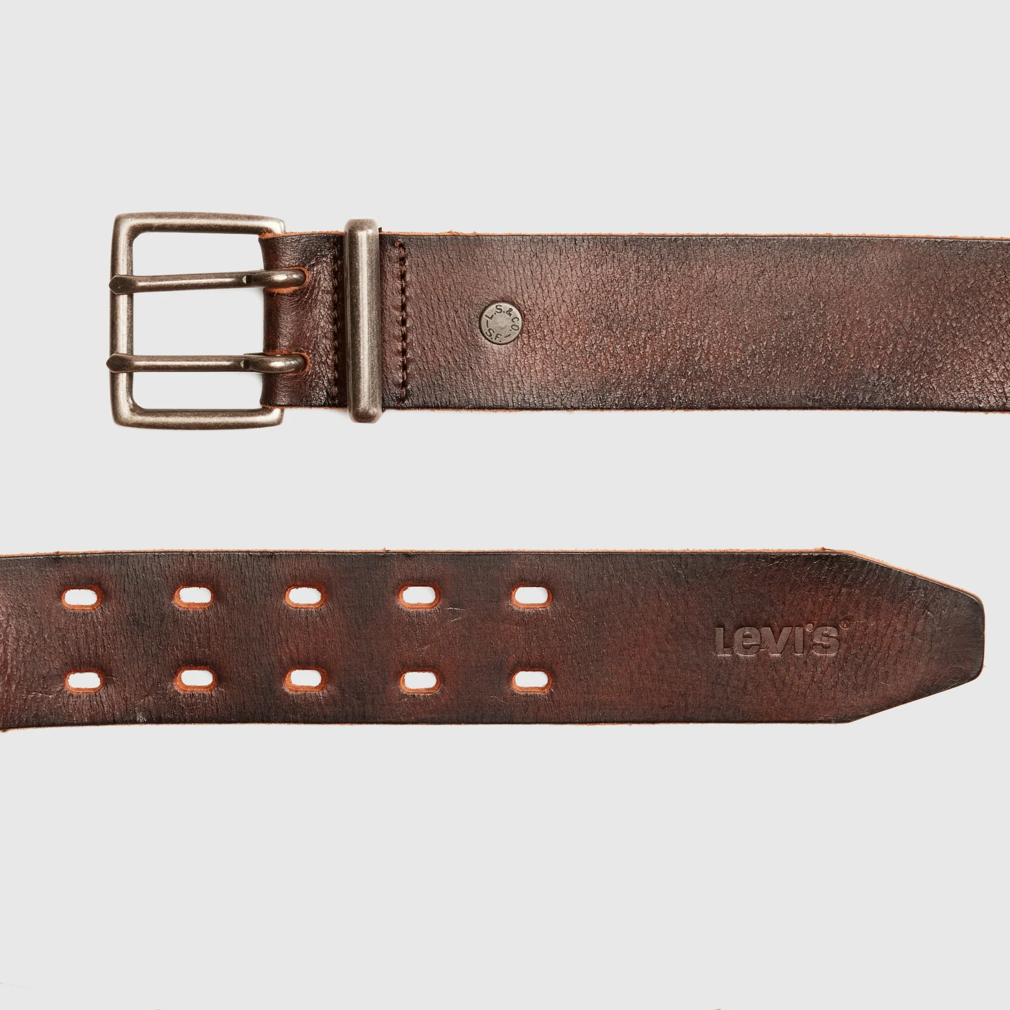 LEVI'S® MEN'S POTRERO DOUBLE PRONG BELT - BROWN - Image 3