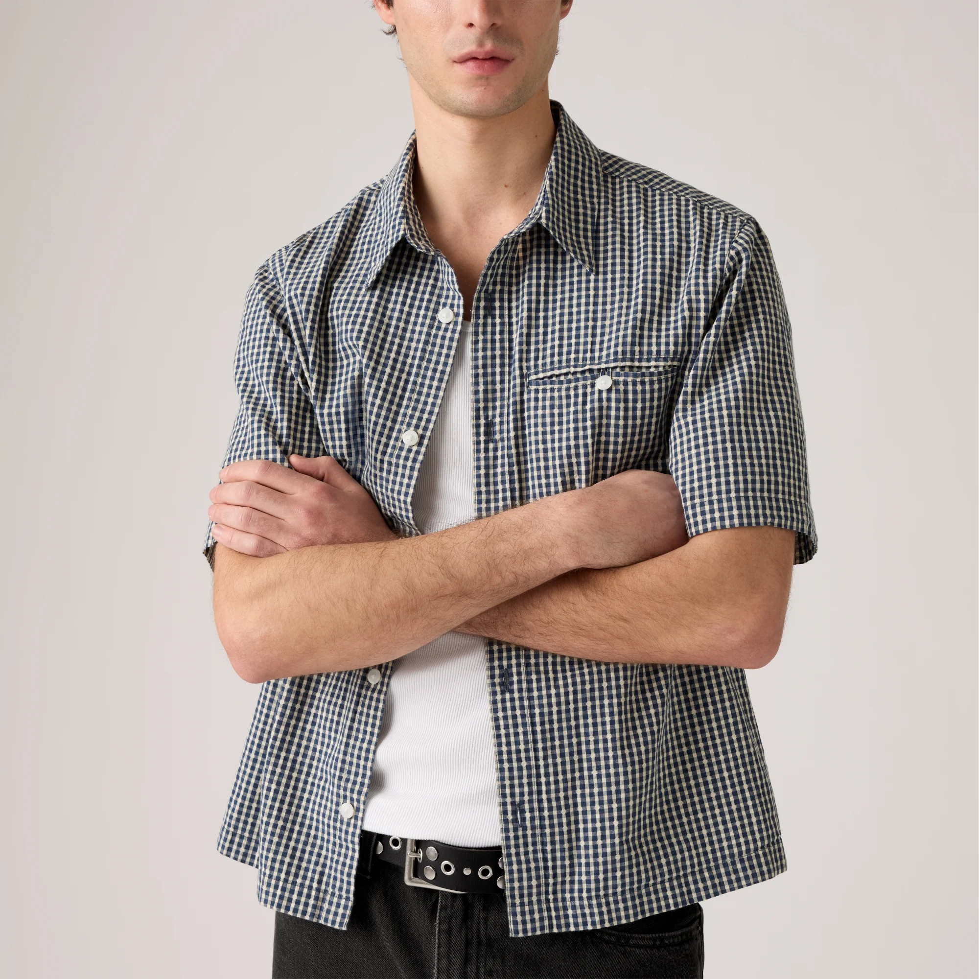 LEVI'S® MEN'S SHORT-SLEEVE ZANDT CROPPED SHIRT - MULTI COLOUR - Image 4
