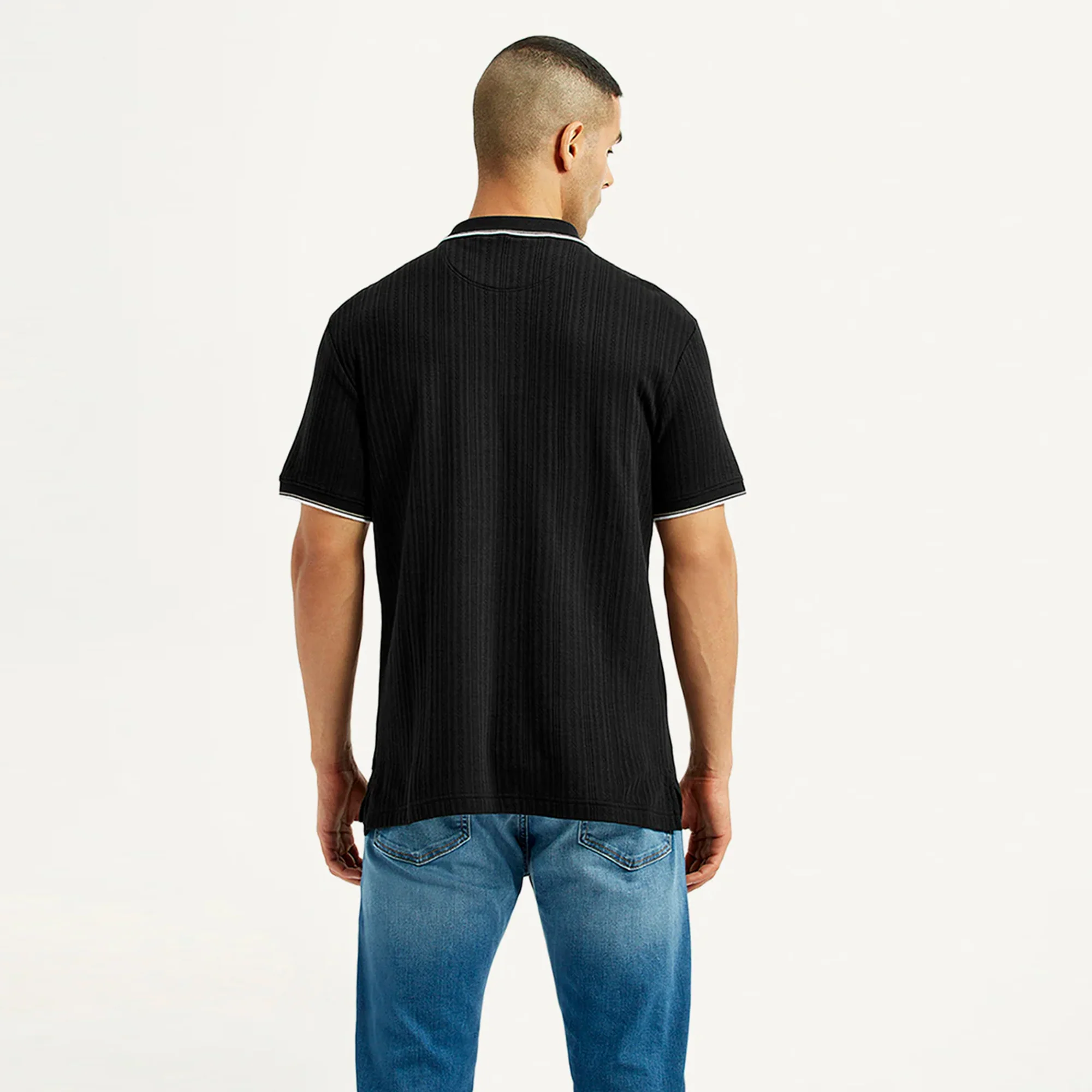 LEVI'S® MEN'S SLIM FIT POLO T-SHIRT - BLACK - Image 3