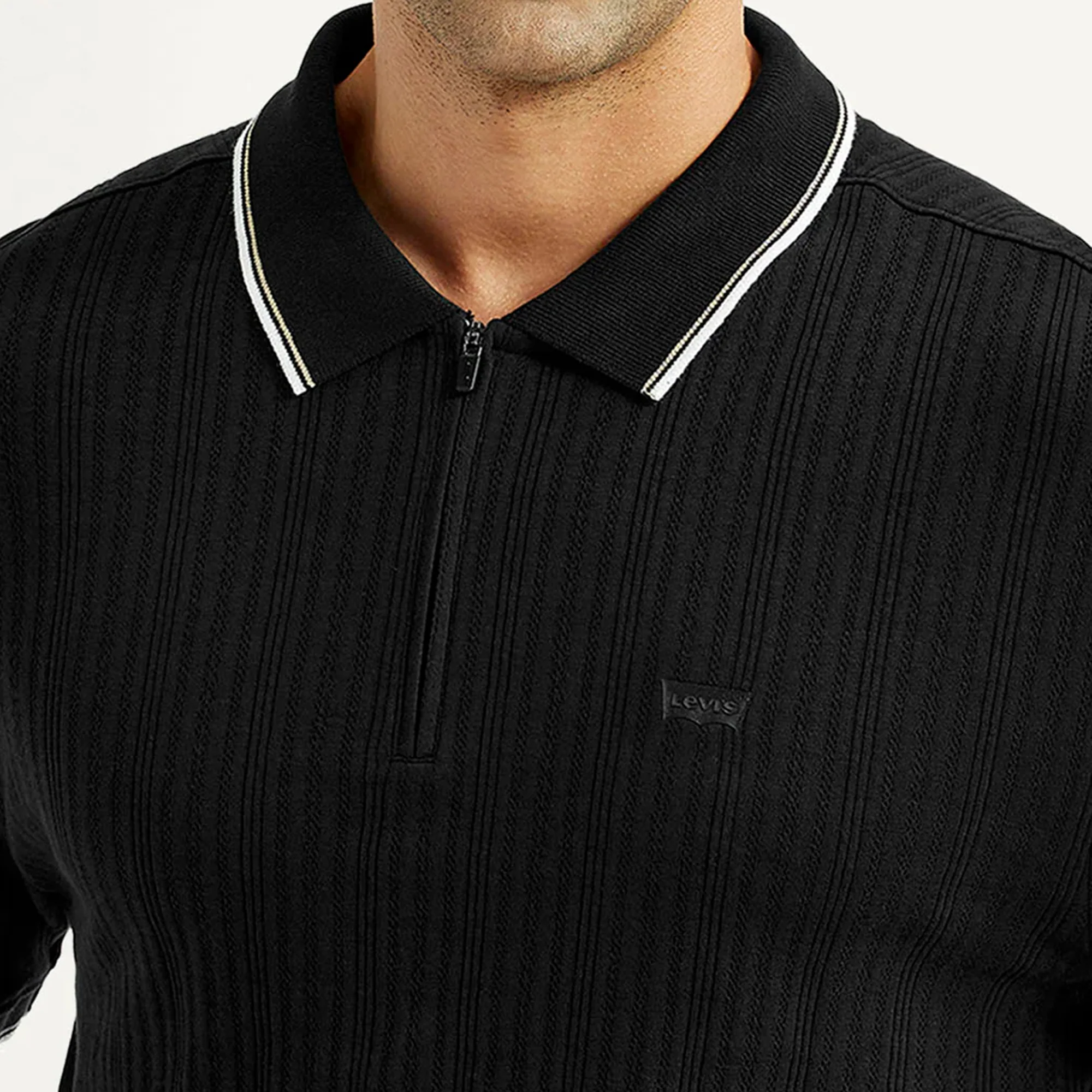 LEVI'S® MEN'S SLIM FIT POLO T-SHIRT - BLACK - Image 4
