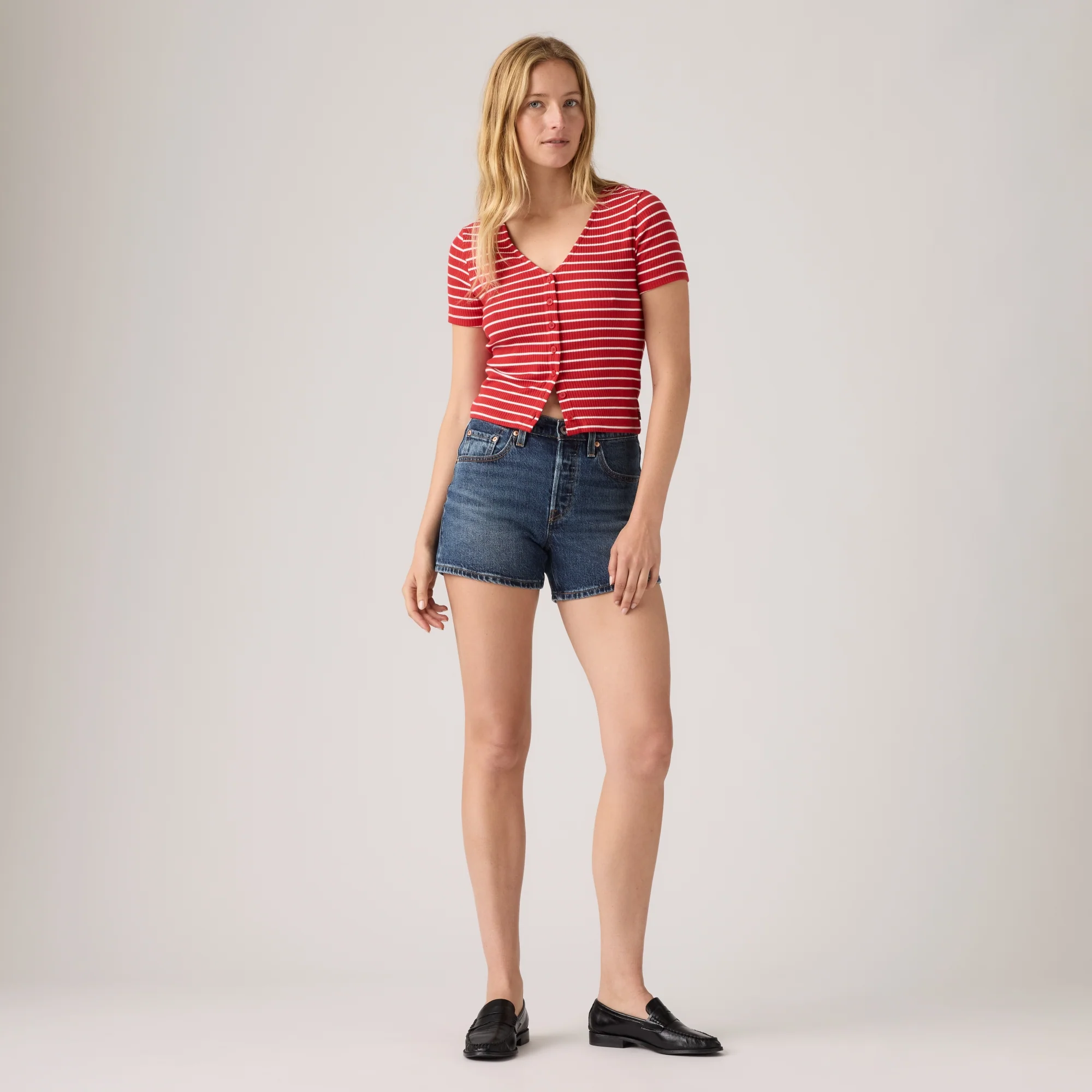 LEVI'S® WOMEN'S 501® CURVE SHORTS - DARK INDIGO WORN IN