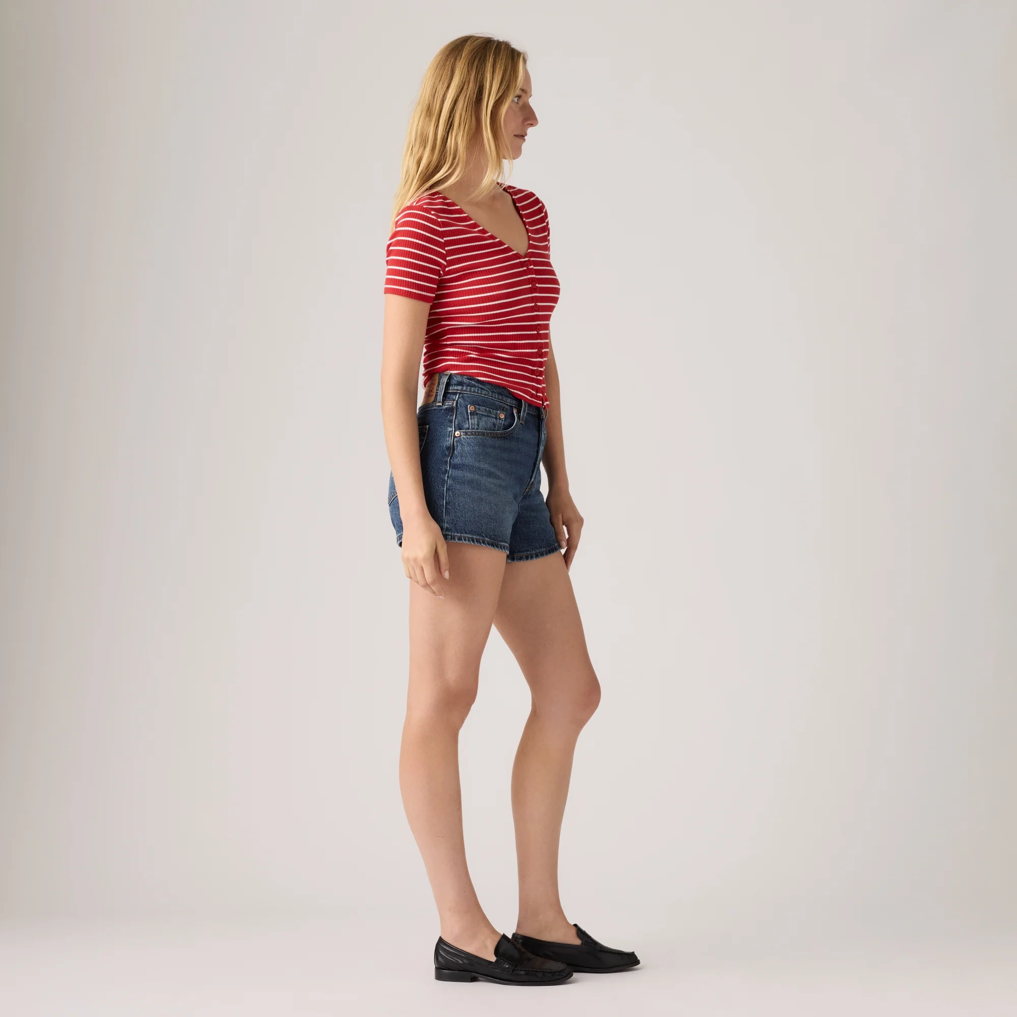 LEVI'S® WOMEN'S 501® CURVE SHORTS - DARK INDIGO WORN IN - Image 4