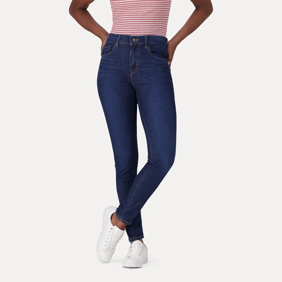 LEVI'S® WOMEN'S 720 HIGH-RISE SUPER SKINNY JEANS - DARK INDIGO - WORN IN - Image 7
