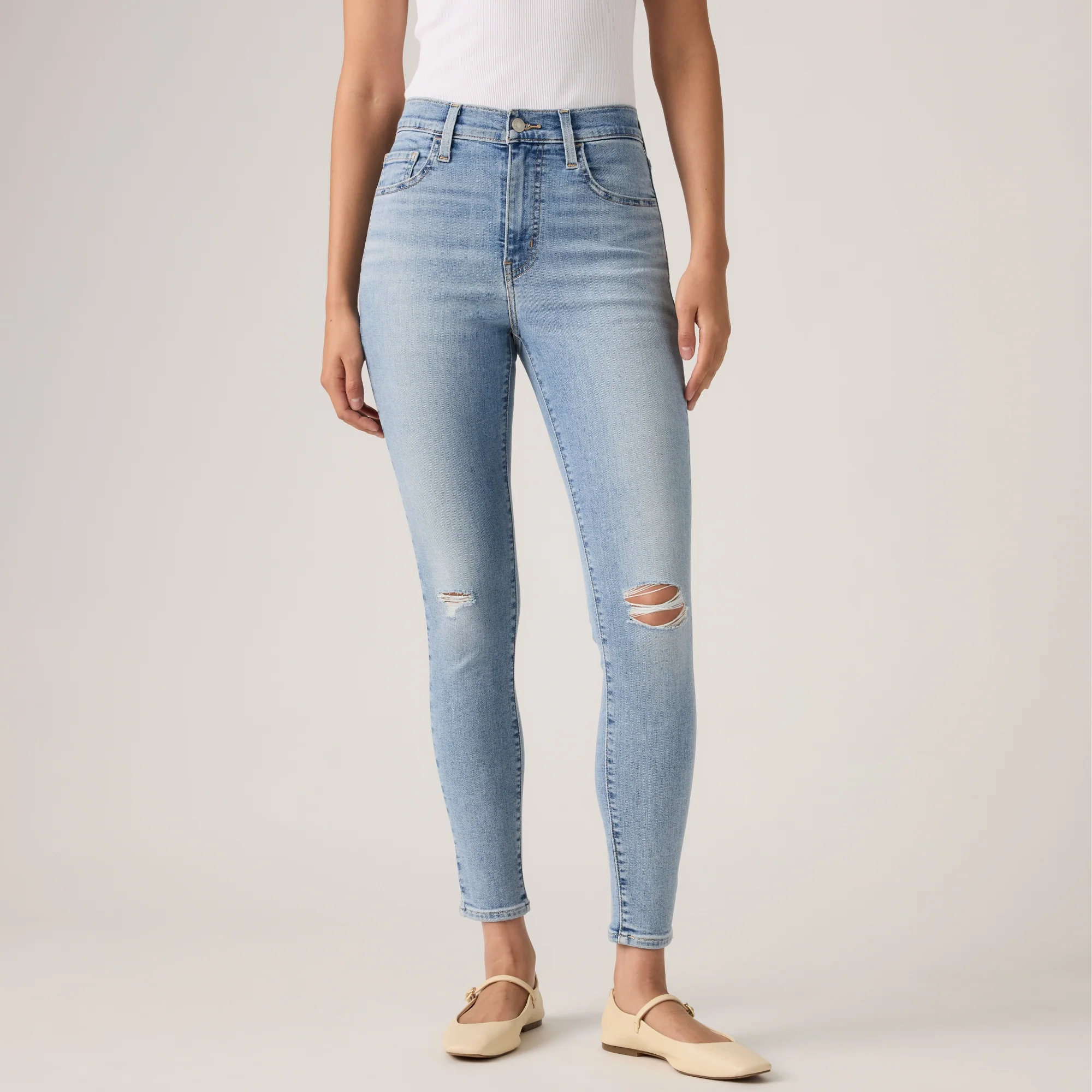 LEVI'S® WOMEN'S 720 HIGH-RISE SUPER SKINNY JEANS - MED INDIGO - WORN IN - Image 5
