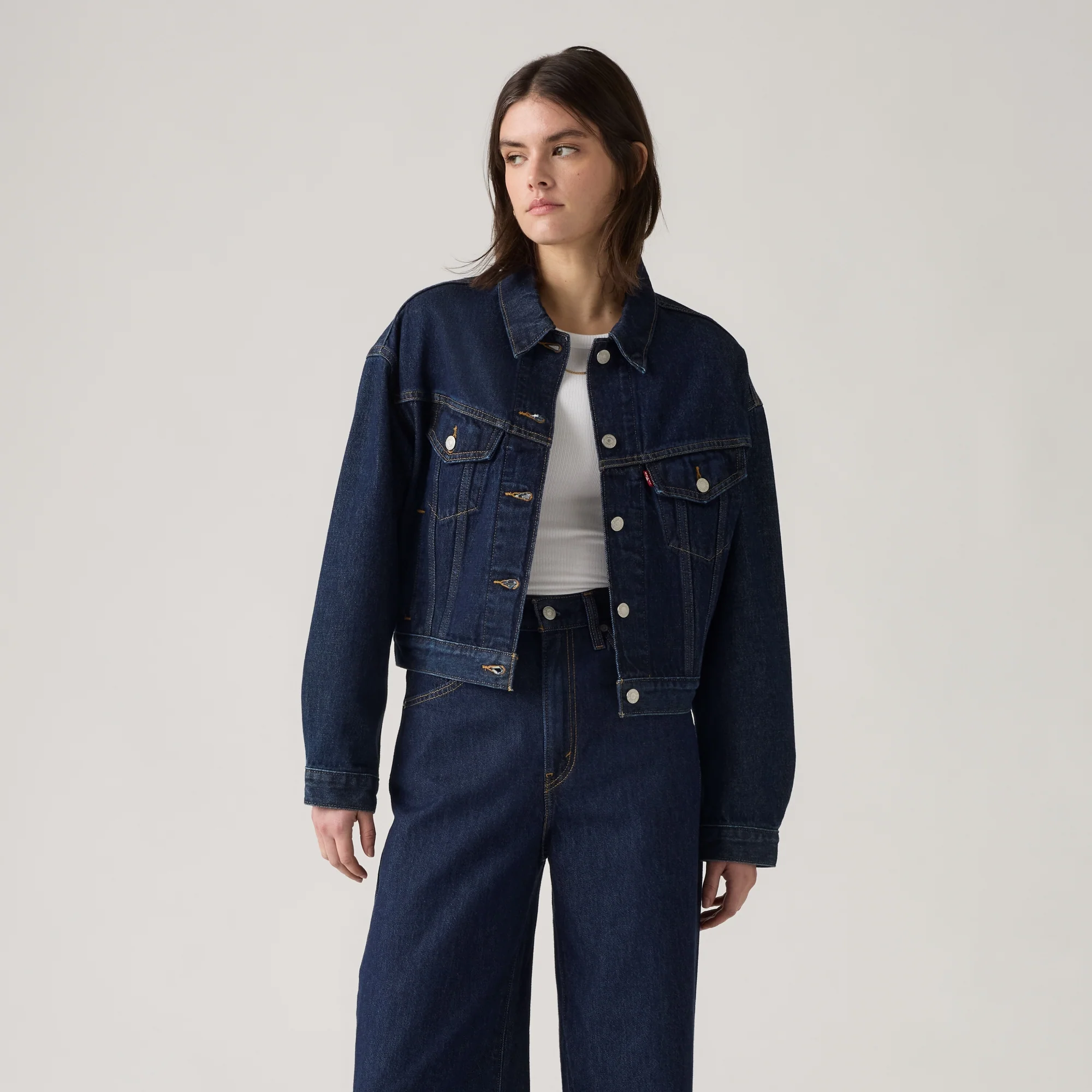 LEVI'S® WOMEN'S '90S TRUCKER JACKET - DARK INDIGO FLAT FINISH - Image 2