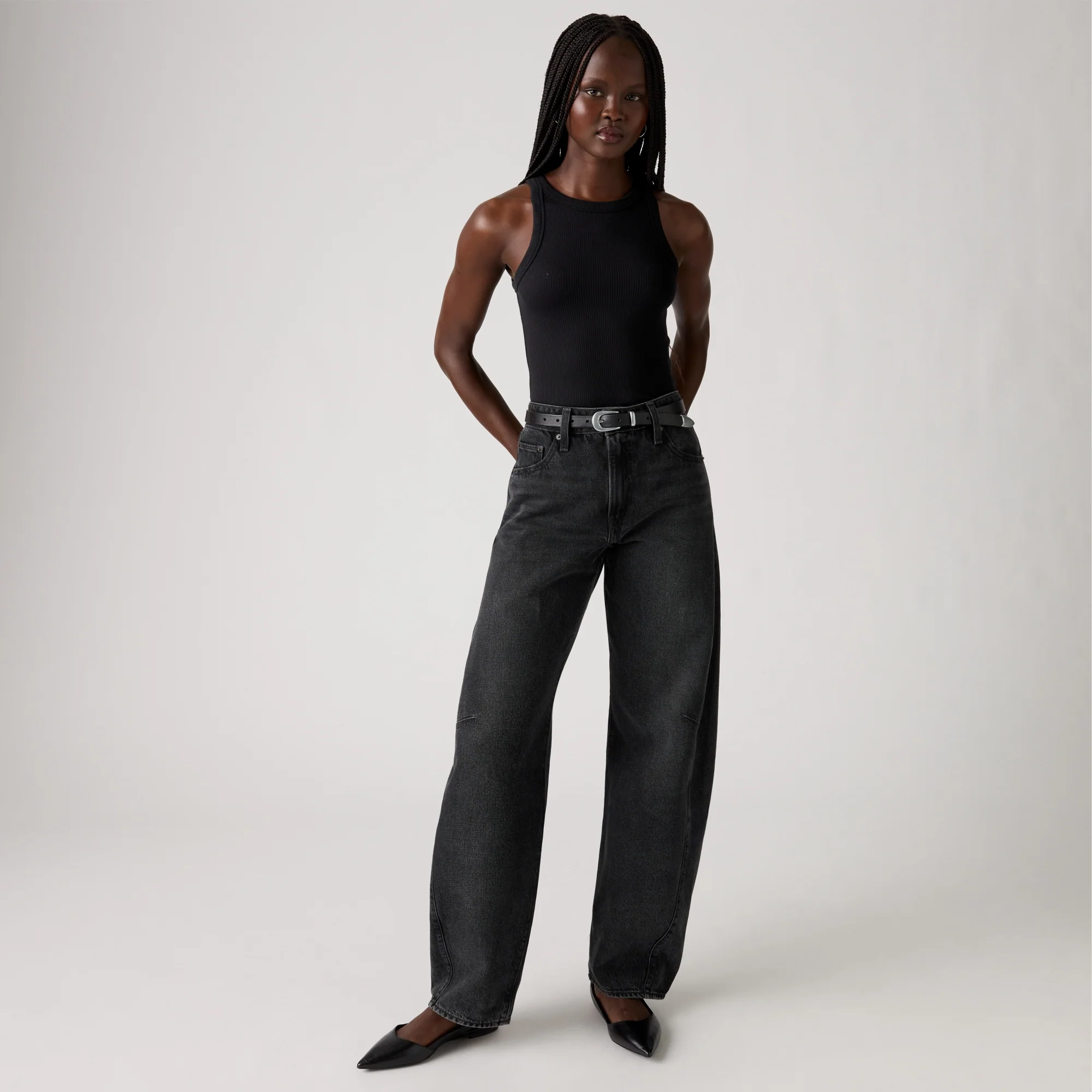 LEVI'S® WOMEN'S BAGGY DAD BARREL JEANS - BLACK