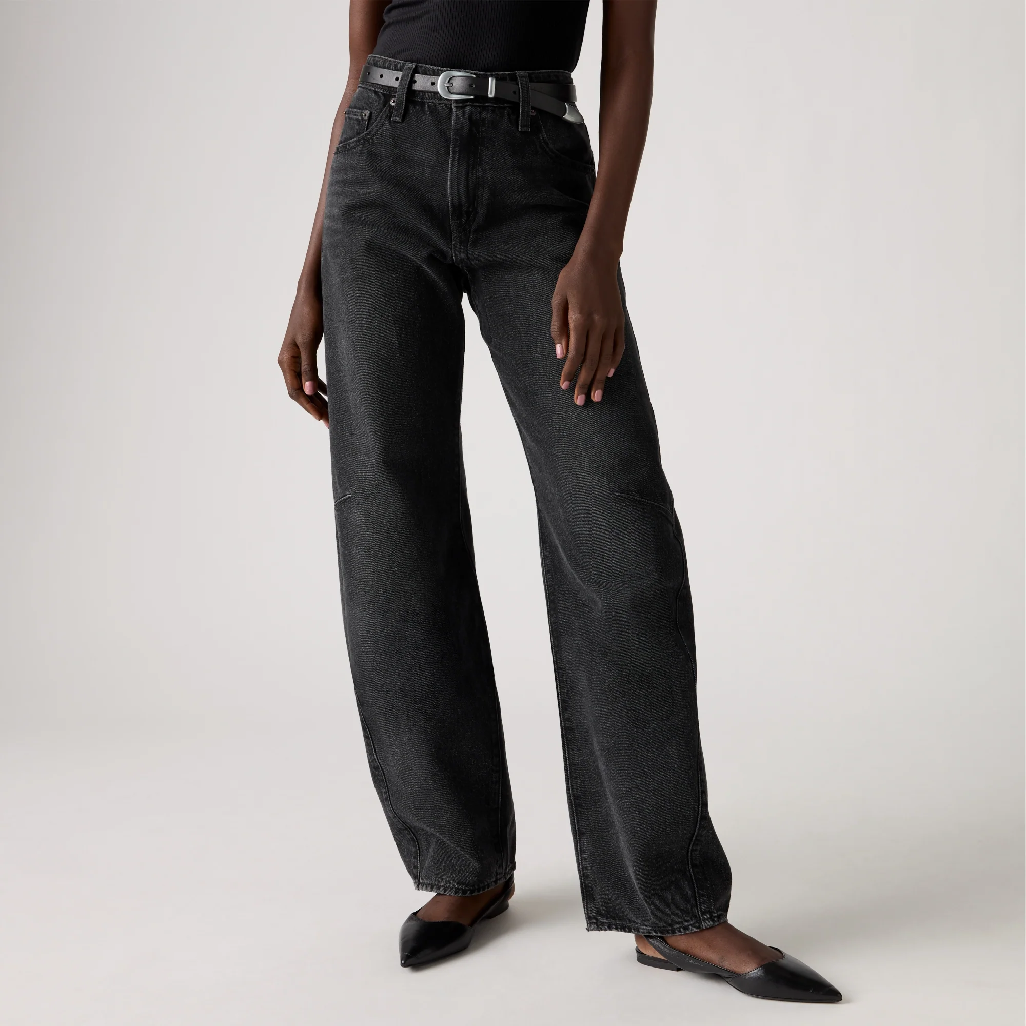LEVI'S® WOMEN'S BAGGY DAD BARREL JEANS - BLACK - Image 5
