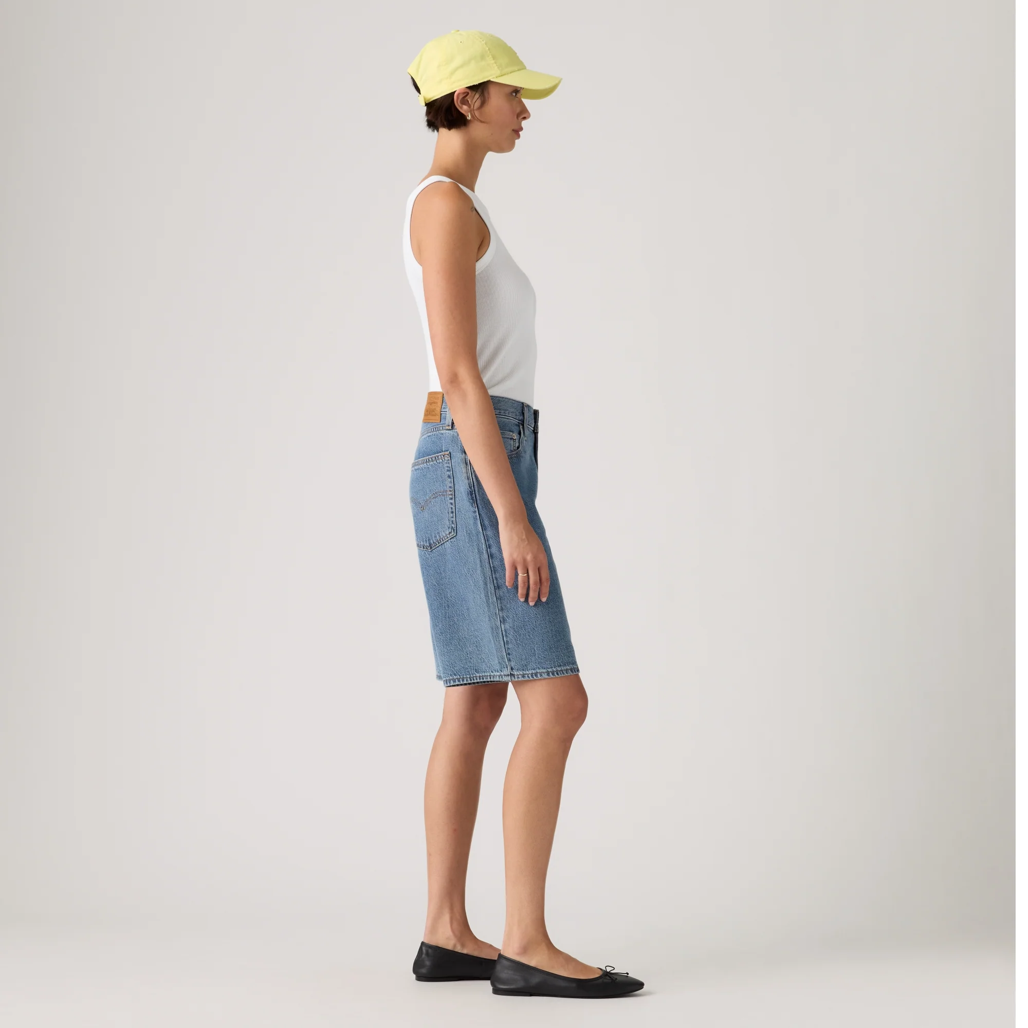 LEVI'S® WOMEN'S BAGGY DAD LIGHTWEIGHT JORTS - MED INDIGO - FLAT FINISH - Image 4