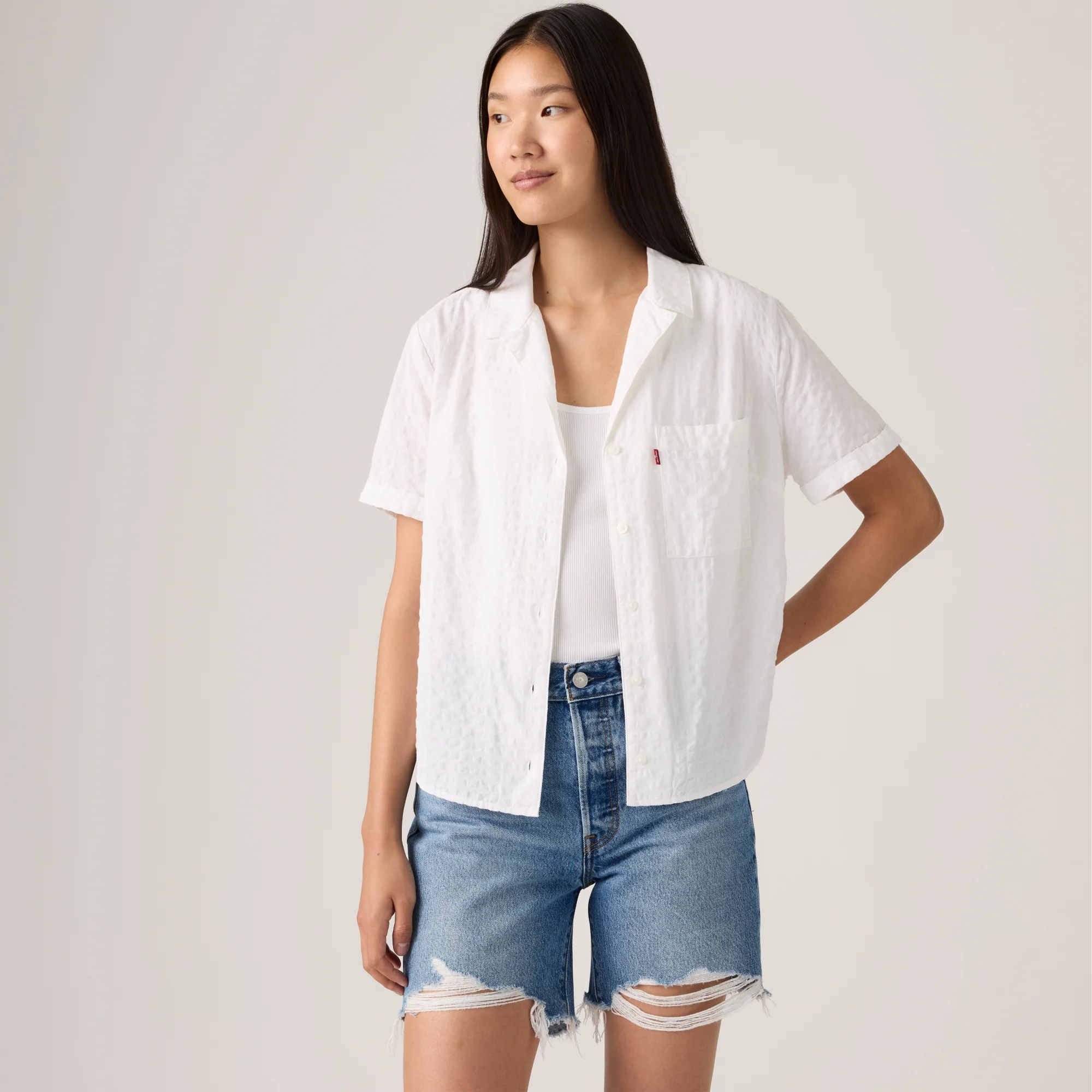LEVI'S® WOMEN'S BENNIE CAMP SHIRT - MULTI COLOUR