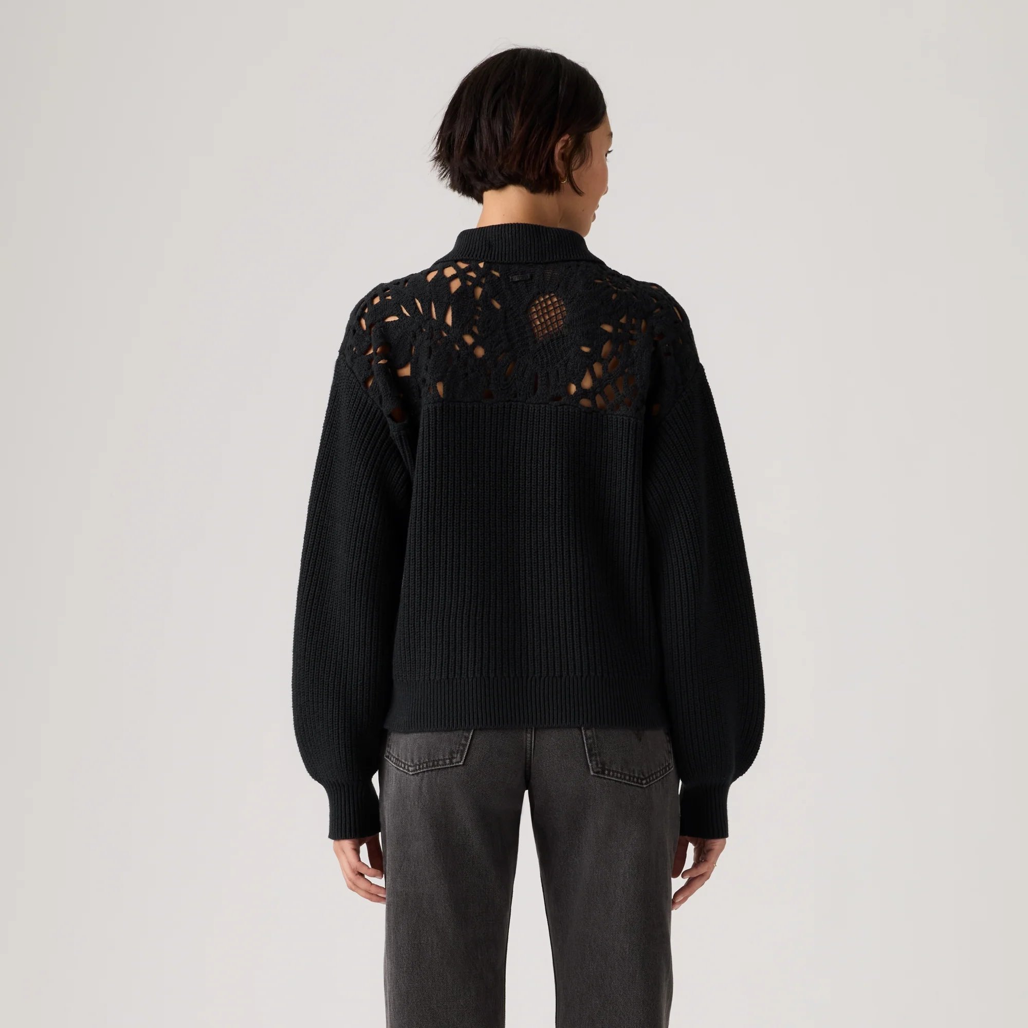 LEVI'S® WOMEN'S BIANCA CROCHET POLO SWEATER - MULTI COLOUR - Image 3