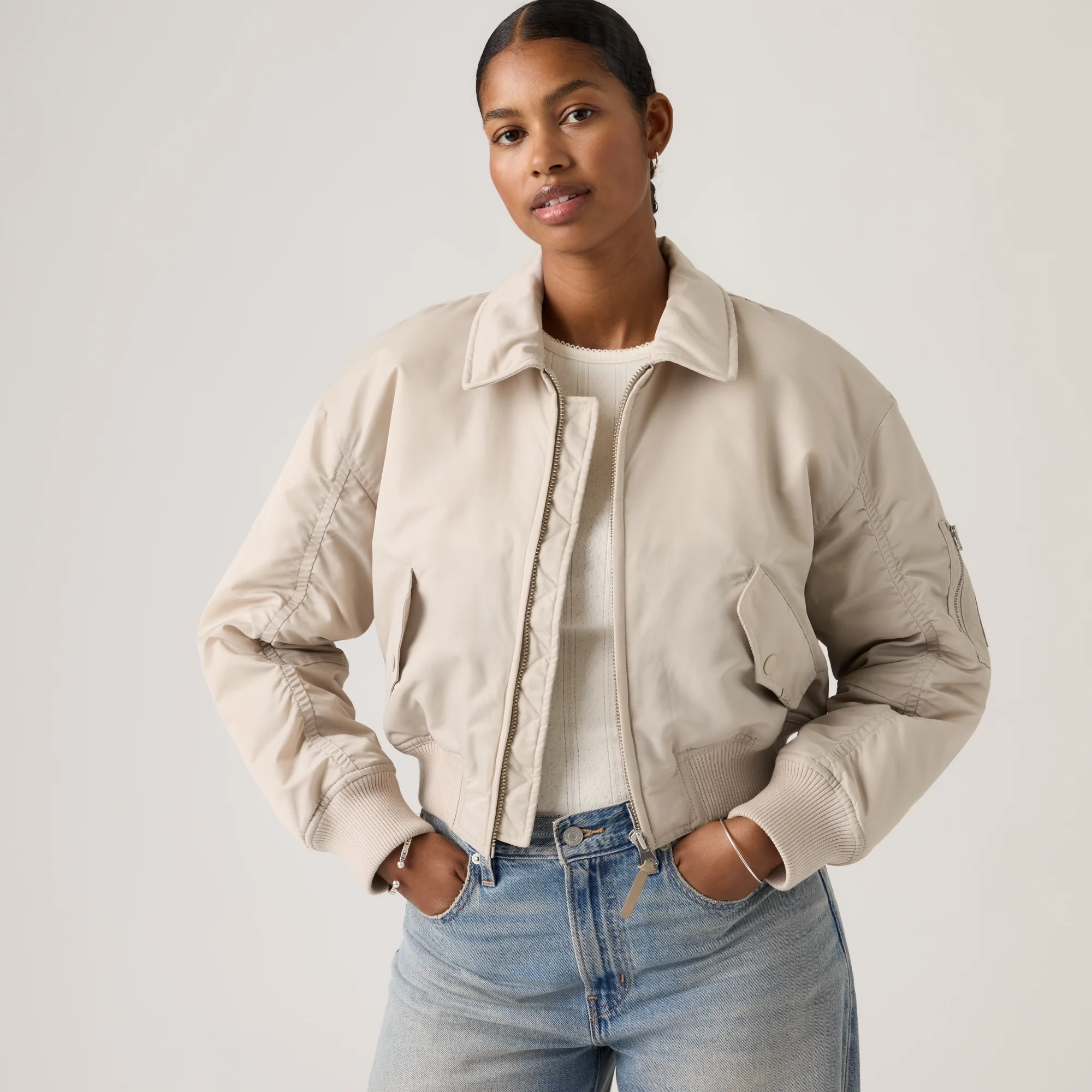 LEVI'S® WOMEN'S BOWIE CROPPED BOMBER JACKET - MULTI COLOUR
