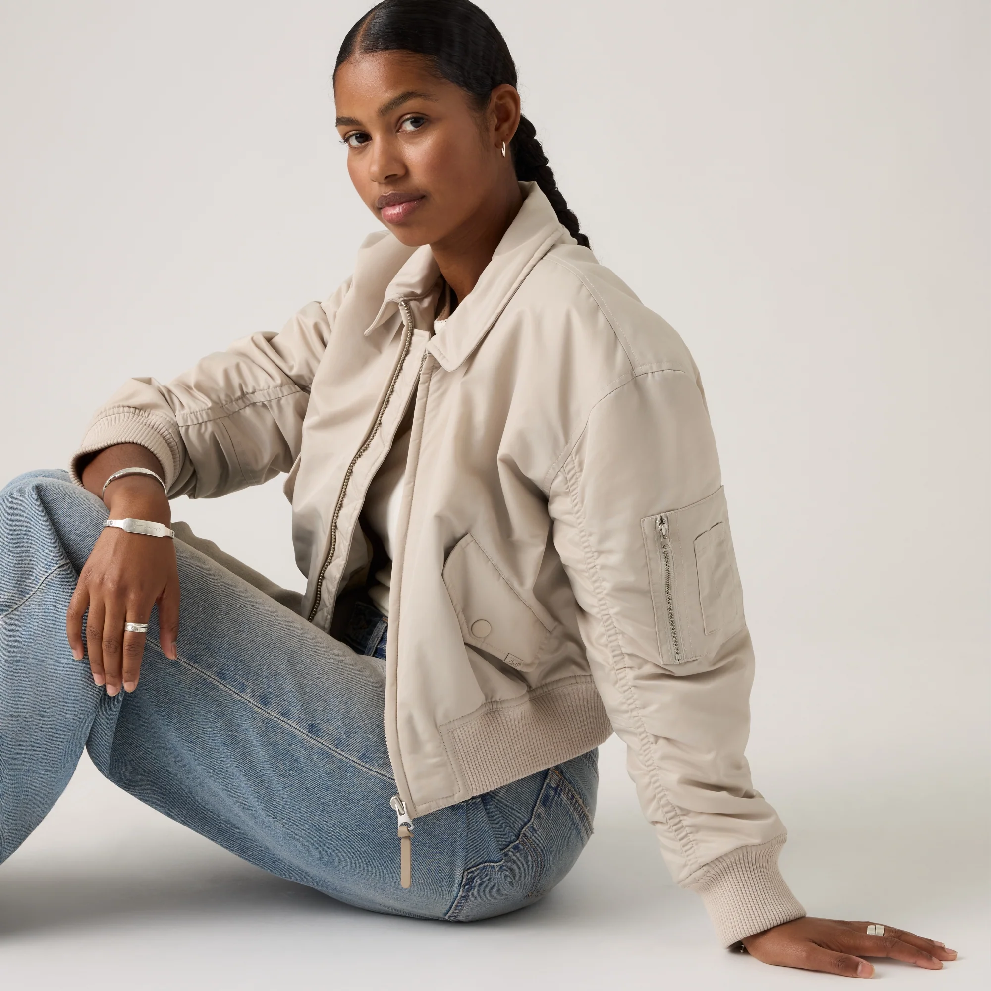 LEVI'S® WOMEN'S BOWIE CROPPED BOMBER JACKET - MULTI COLOUR - Image 4