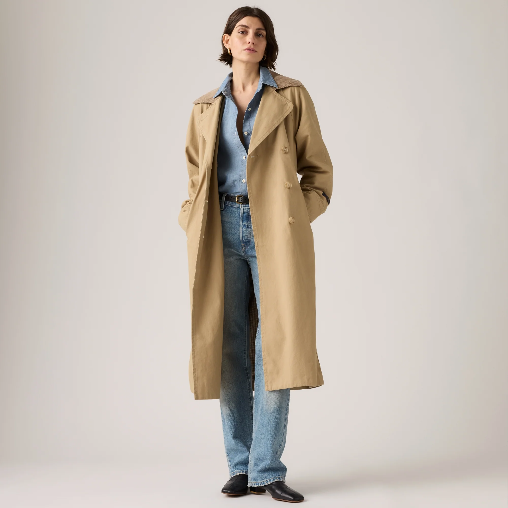 LEVI'S® WOMEN'S BREE CLASSIC LONG TRENCH COAT - TAN - Image 4