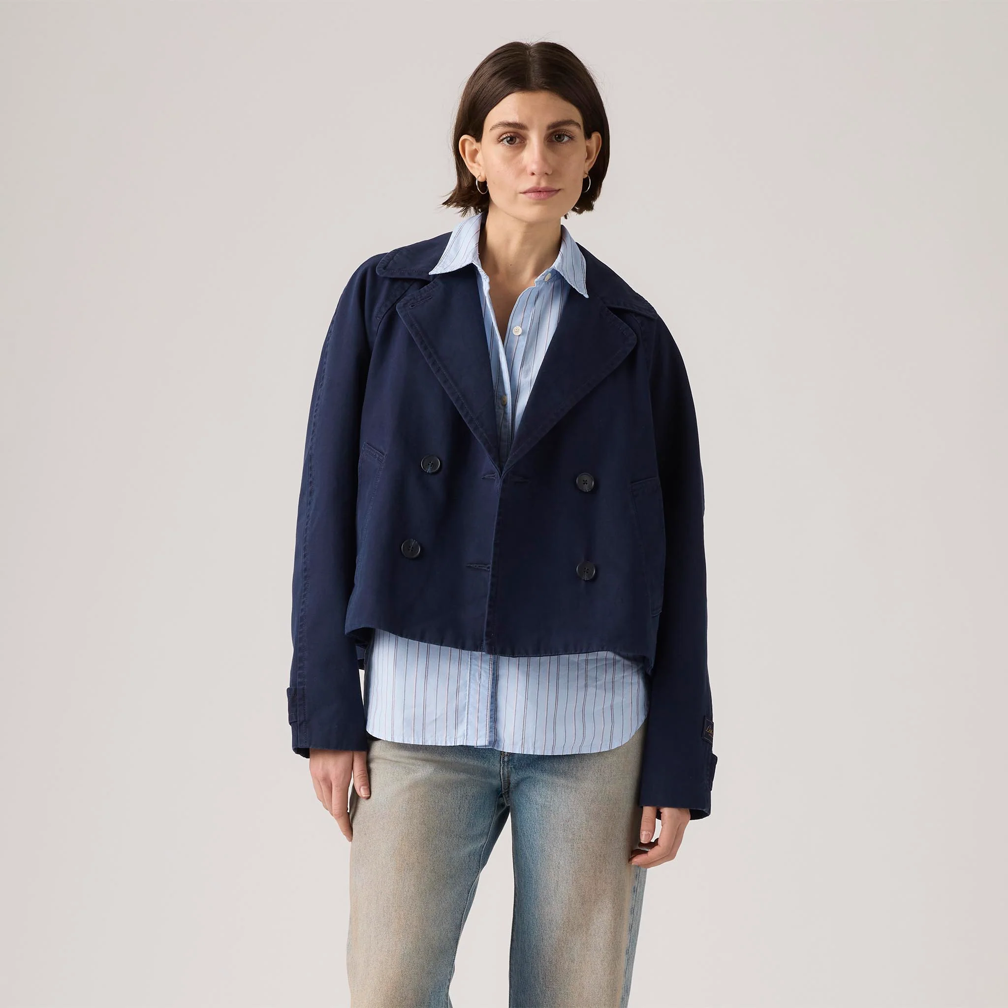 LEVI'S® WOMEN'S BREE CROPPED SWING TRENCH JACKET - BLUE