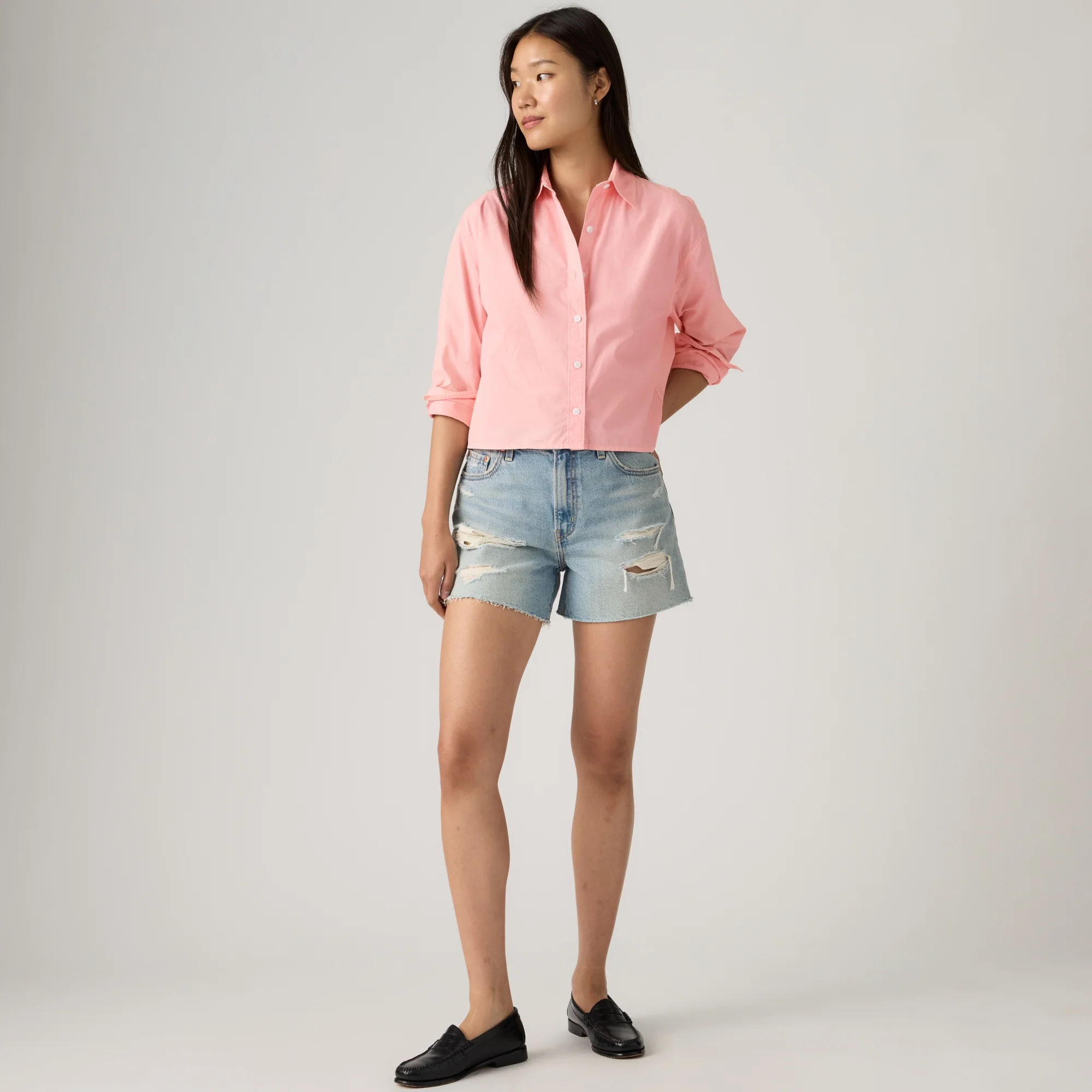 LEVI'S® WOMEN'S CROPPED HARLIE SHIRT - PINK - Image 2