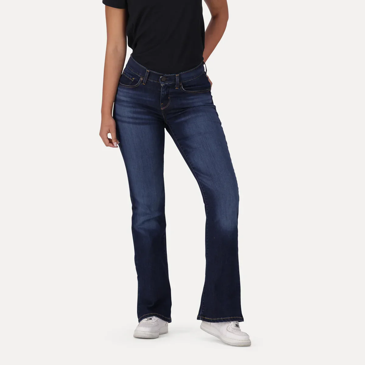 LEVI'S® WOMEN'S CURVY FLARE - DARK INDIGO - WORN IN - Image 7