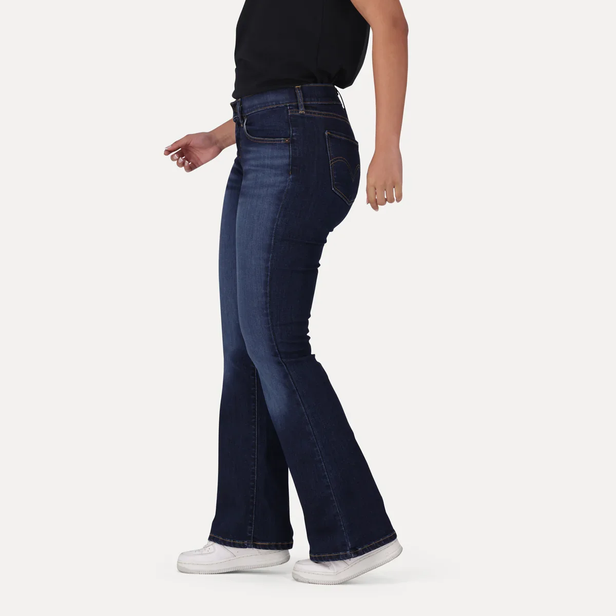 LEVI'S® WOMEN'S CURVY FLARE - DARK INDIGO - WORN IN - Image 9