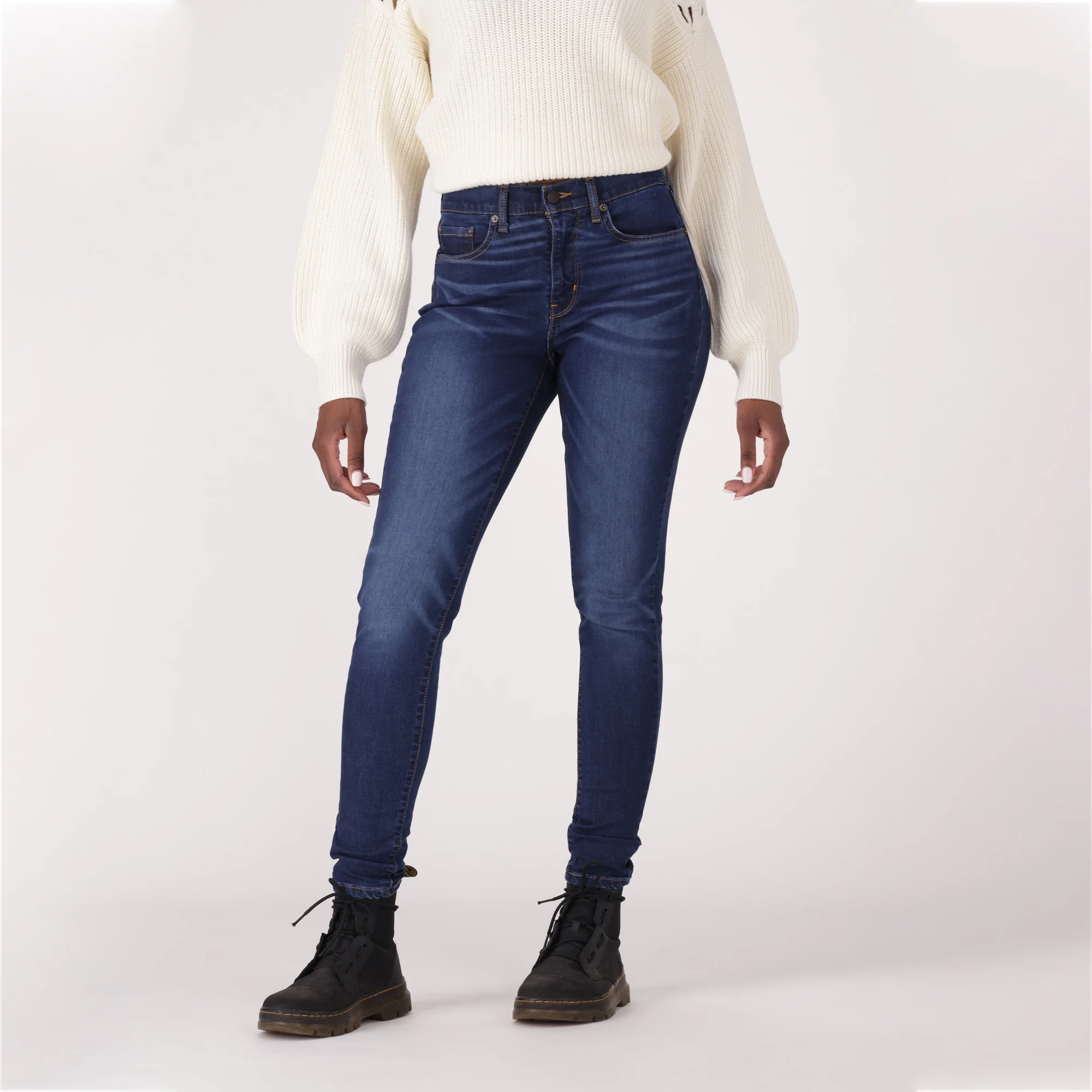 LEVI'S® WOMEN'S CURVY HIGH-RISE SUPER SKINNY - DARK INDIGO WORN IN - Image 2
