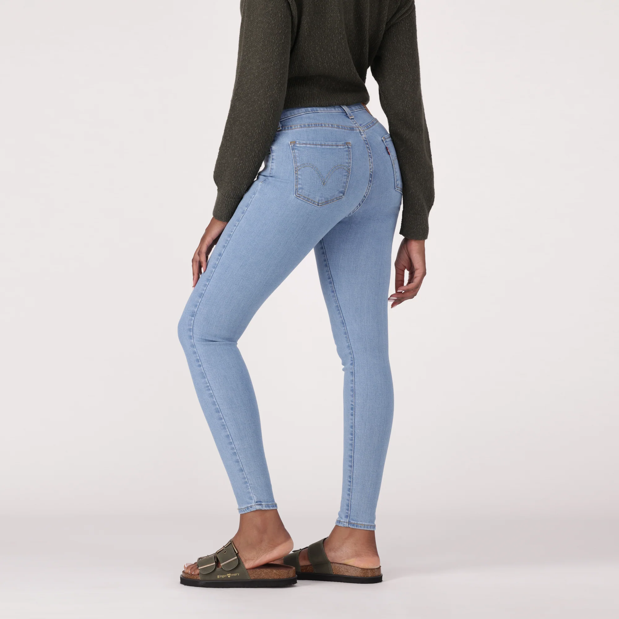 LEVI'S® WOMEN'S CURVY HIGH-RISE SUPER SKINNY - MED INDIGO - WORN IN - Image 3