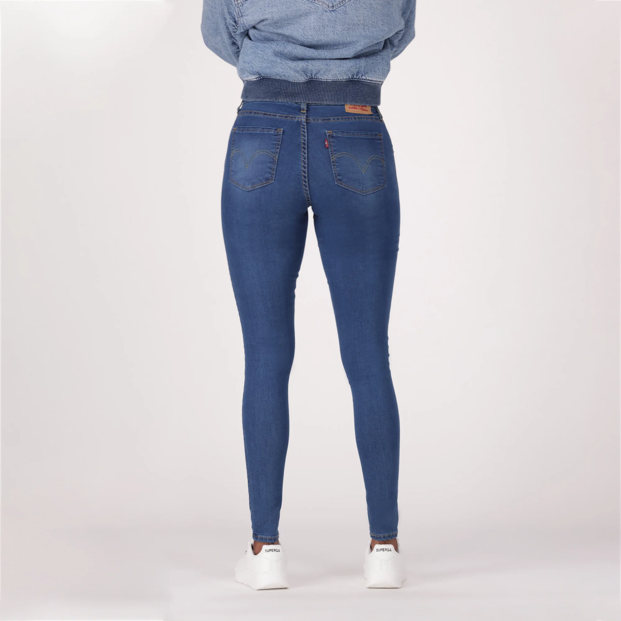 LEVI'S® WOMEN'S CURVY  SUPER SKINNY  - DARK INDIGO  WORN IN - Image 3