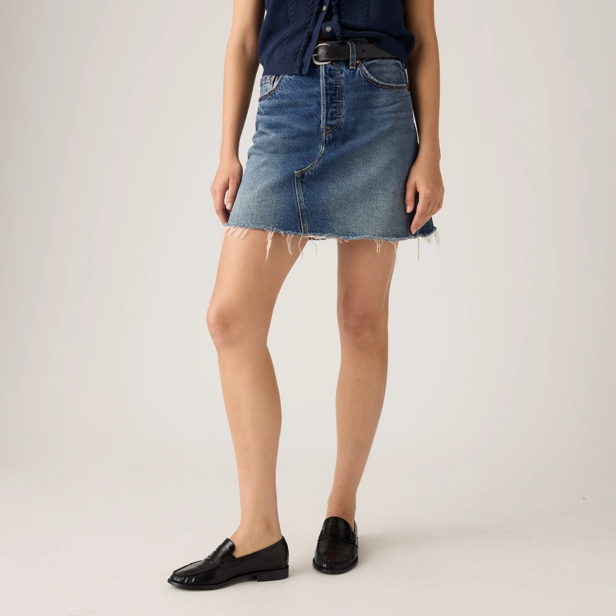 LEVI'S® WOMEN'S DECONSTRUCTED SKIRT - DARK INDIGO WORN IN - Image 5