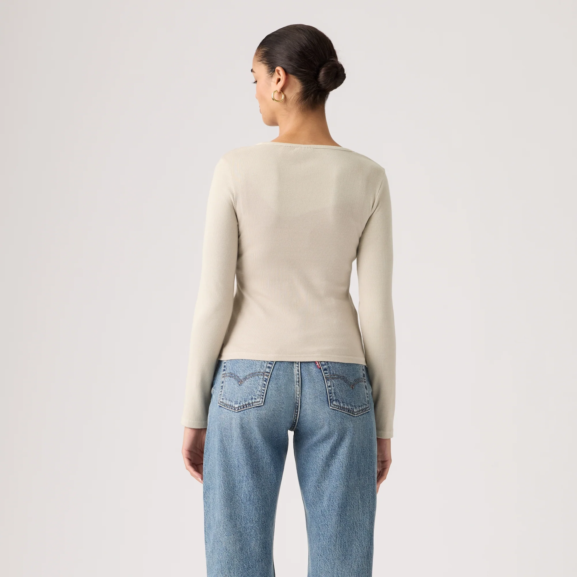 LEVI'S® WOMEN'S ESSENTIAL SQUARE NECK LONG-SLEEVE TEE - BLUE - Image 3