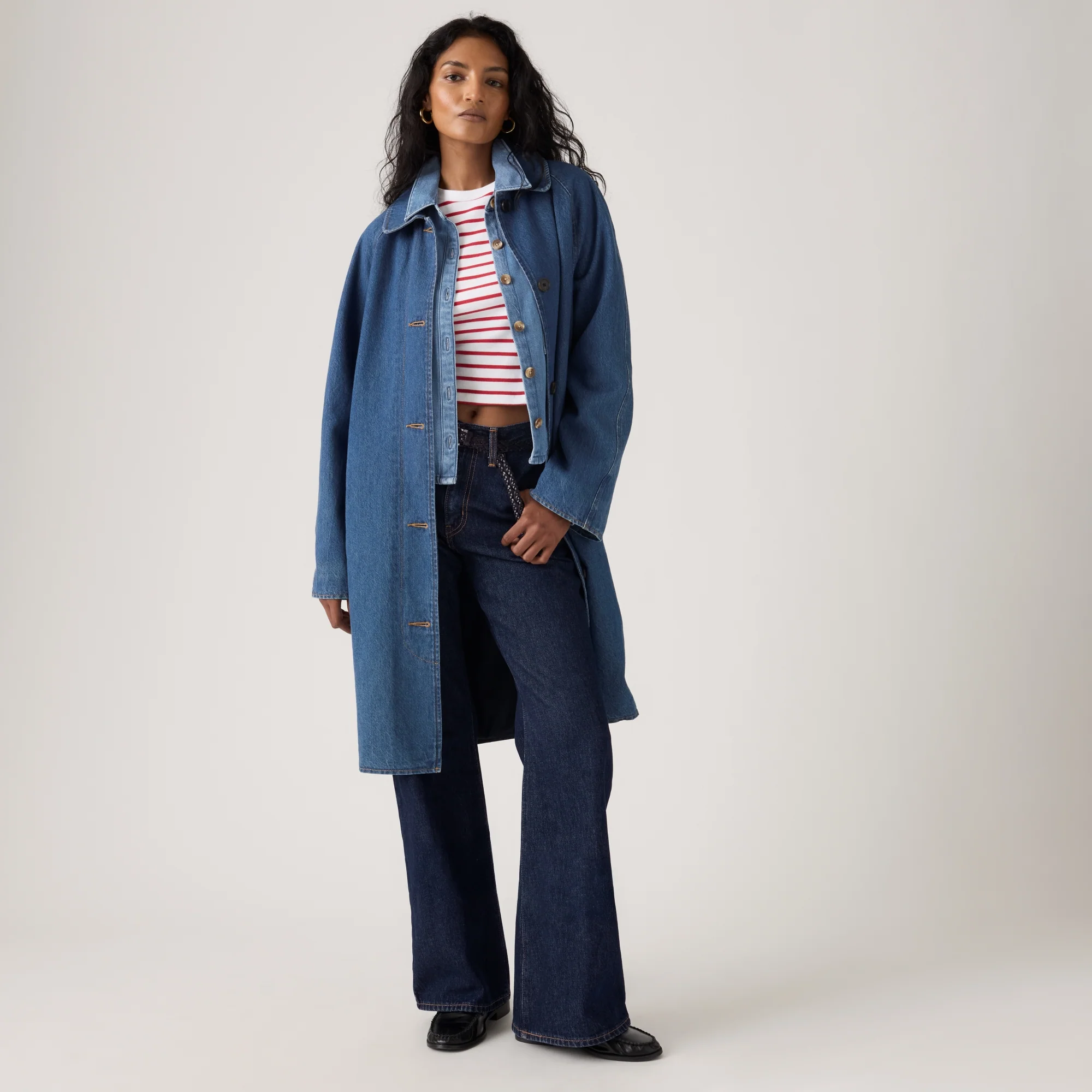 LEVI'S® WOMEN'S FRANKIE MAC TRENCH COAT - DARK INDIGO FLAT FINISH