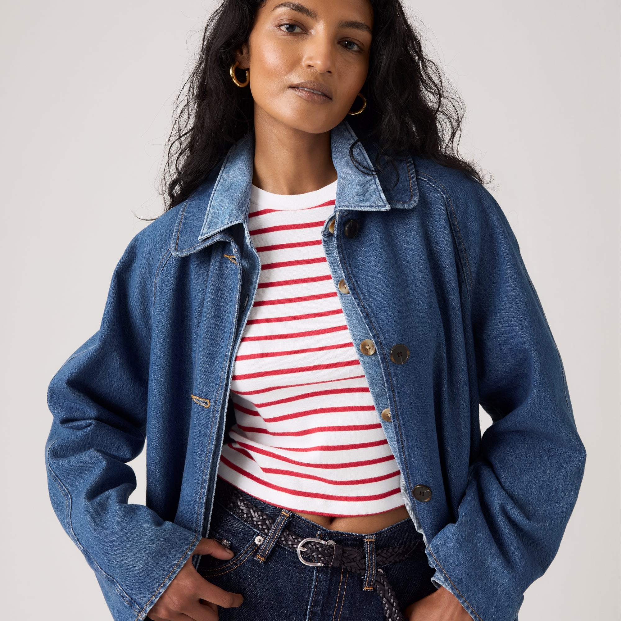 LEVI'S® WOMEN'S FRANKIE MAC TRENCH COAT - DARK INDIGO FLAT FINISH - Image 4