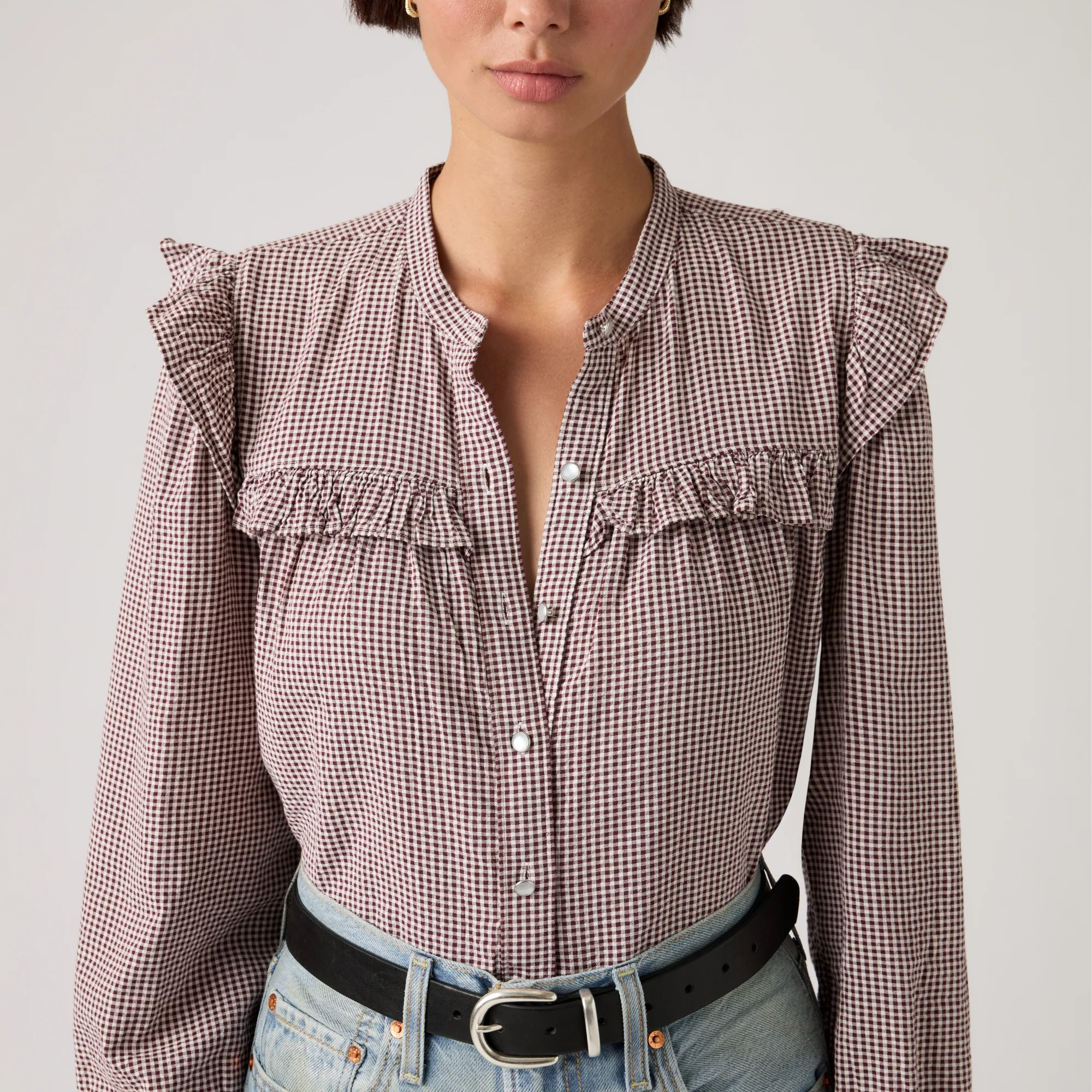 LEVI'S® WOMEN'S GIANNA LONG-SLEEVE BLOUSE - RED - Image 4
