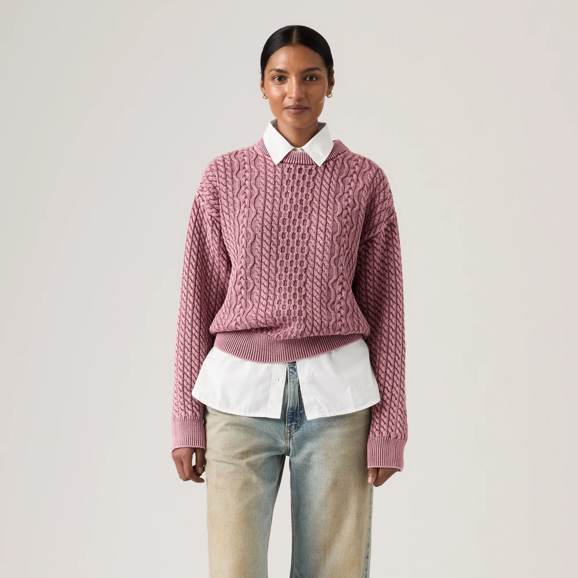 LEVI'S® WOMEN'S LEILAH CABLE CREWNECK SWEATER - MULTI COLOUR - Image 2
