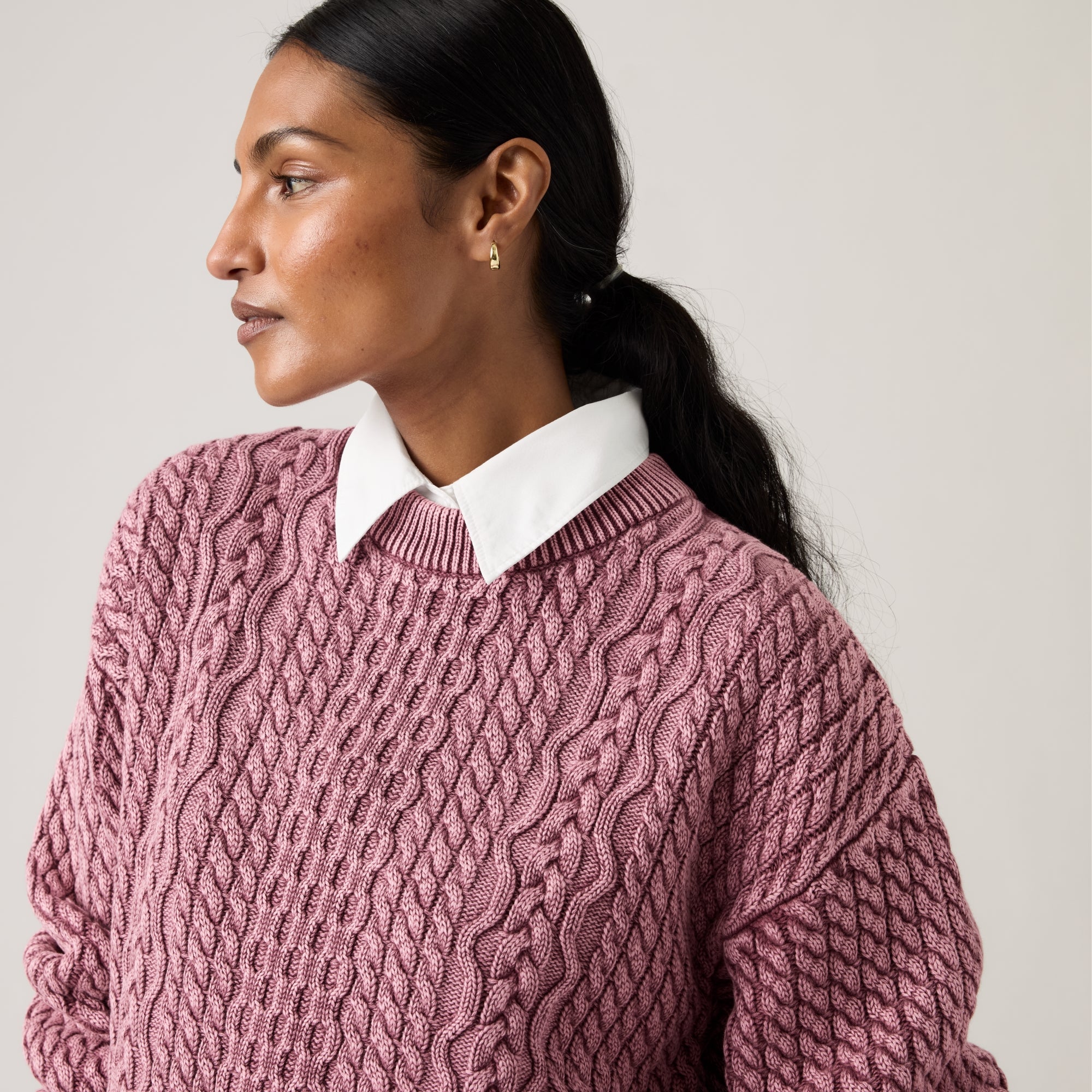 LEVI'S® WOMEN'S LEILAH CABLE CREWNECK SWEATER - MULTI COLOUR - Image 4