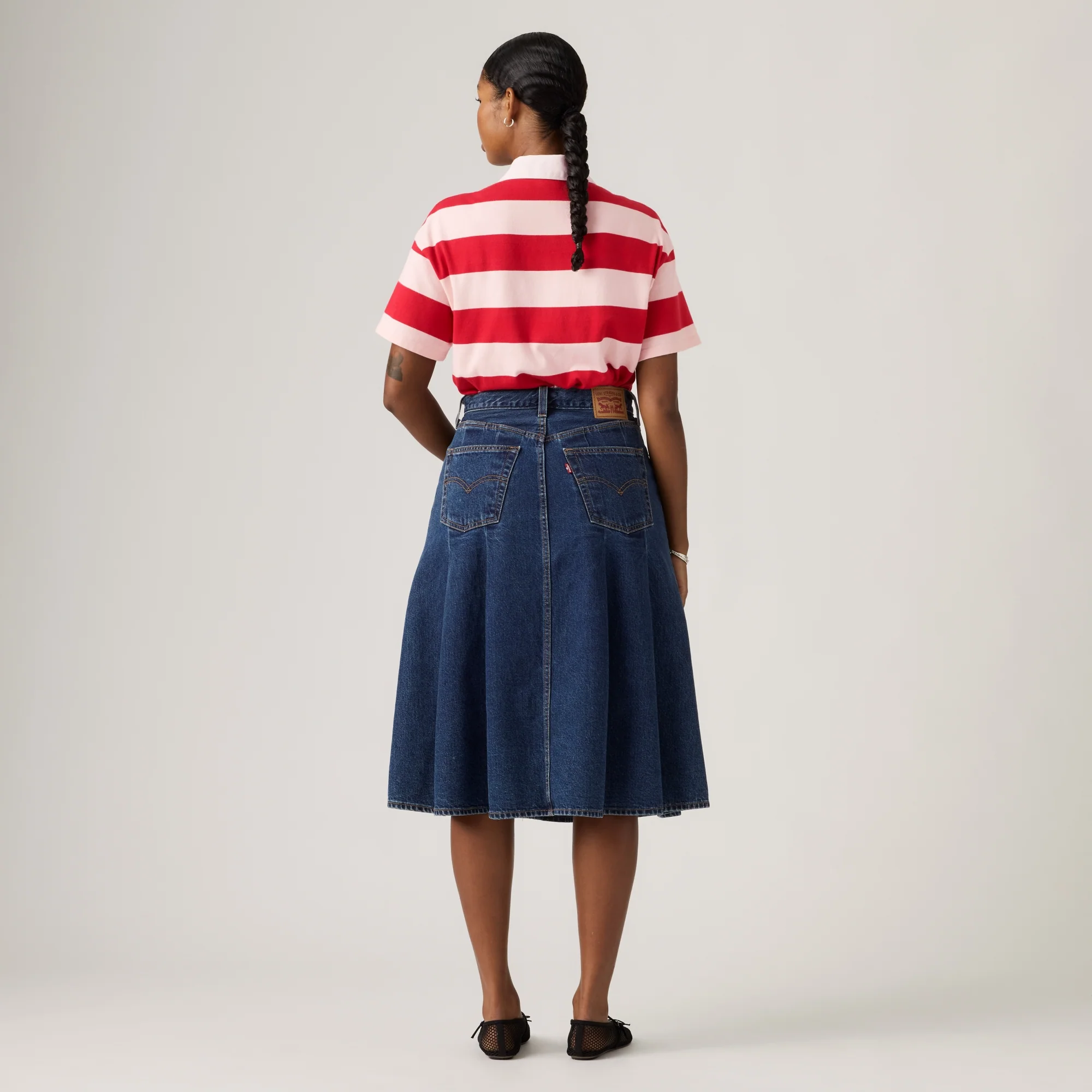 LEVI'S® WOMEN'S PLEATED MIDI SKIRT - MULTI COLOUR - Image 3