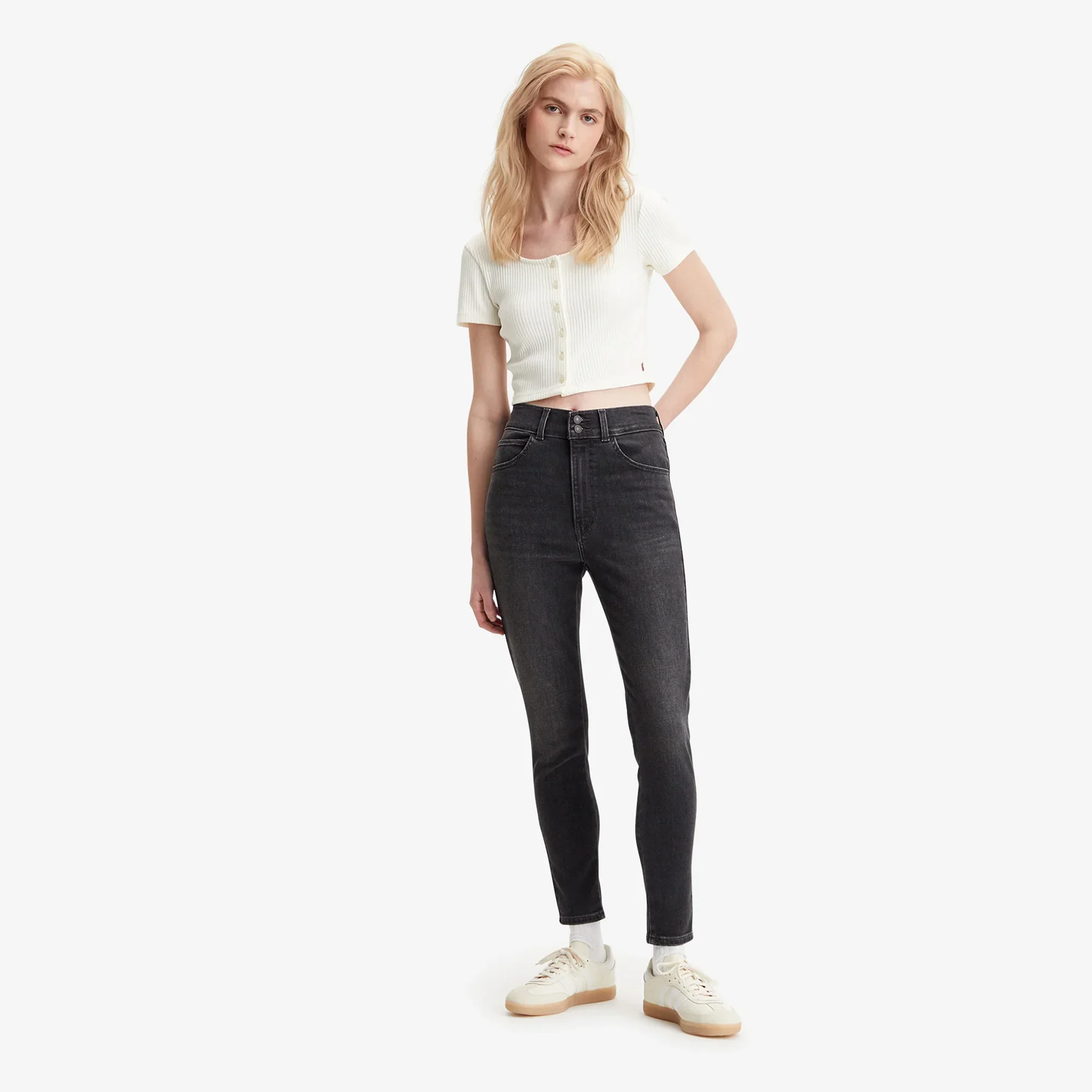 LEVI'S® WOMEN'S RETRO HIGH SKINNY JEANS - BLACK - Image 4