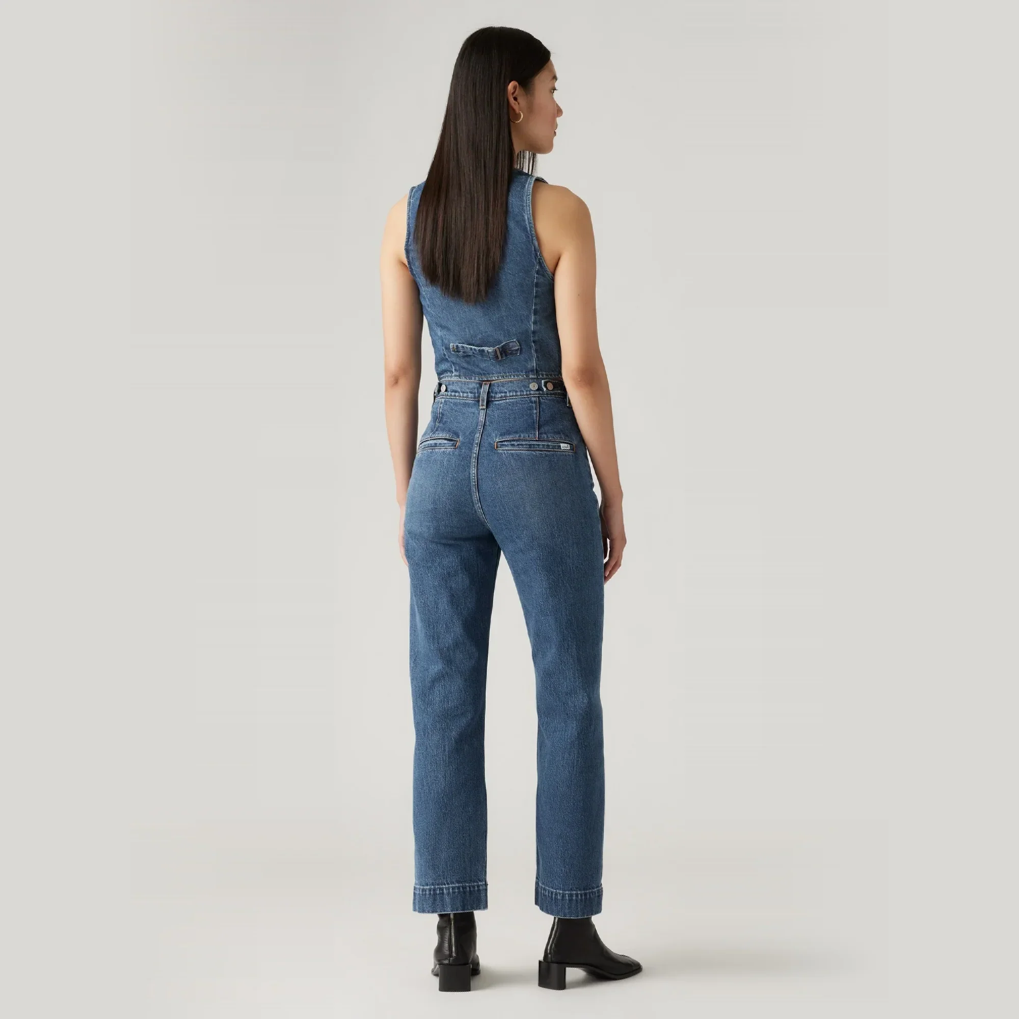 LEVI'S® WOMEN'S RIBCAGE STRAIGHT ANKLE TAILORED JEANS - DARK INDIGO - WORN IN - Image 3