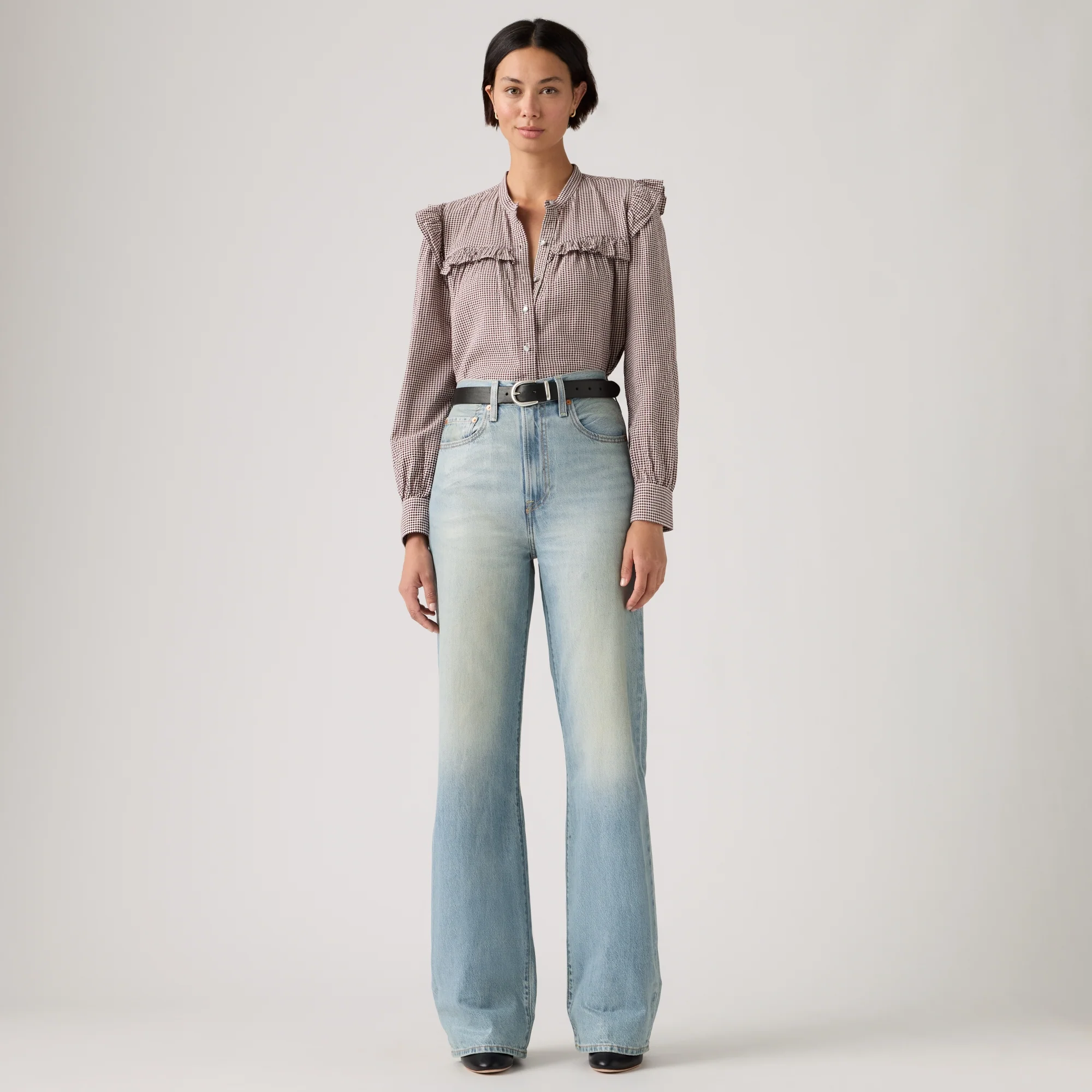 LEVI'S® WOMEN'S RIBCAGE WIDE-LEG JEANS - MED INDIGO - WORN IN