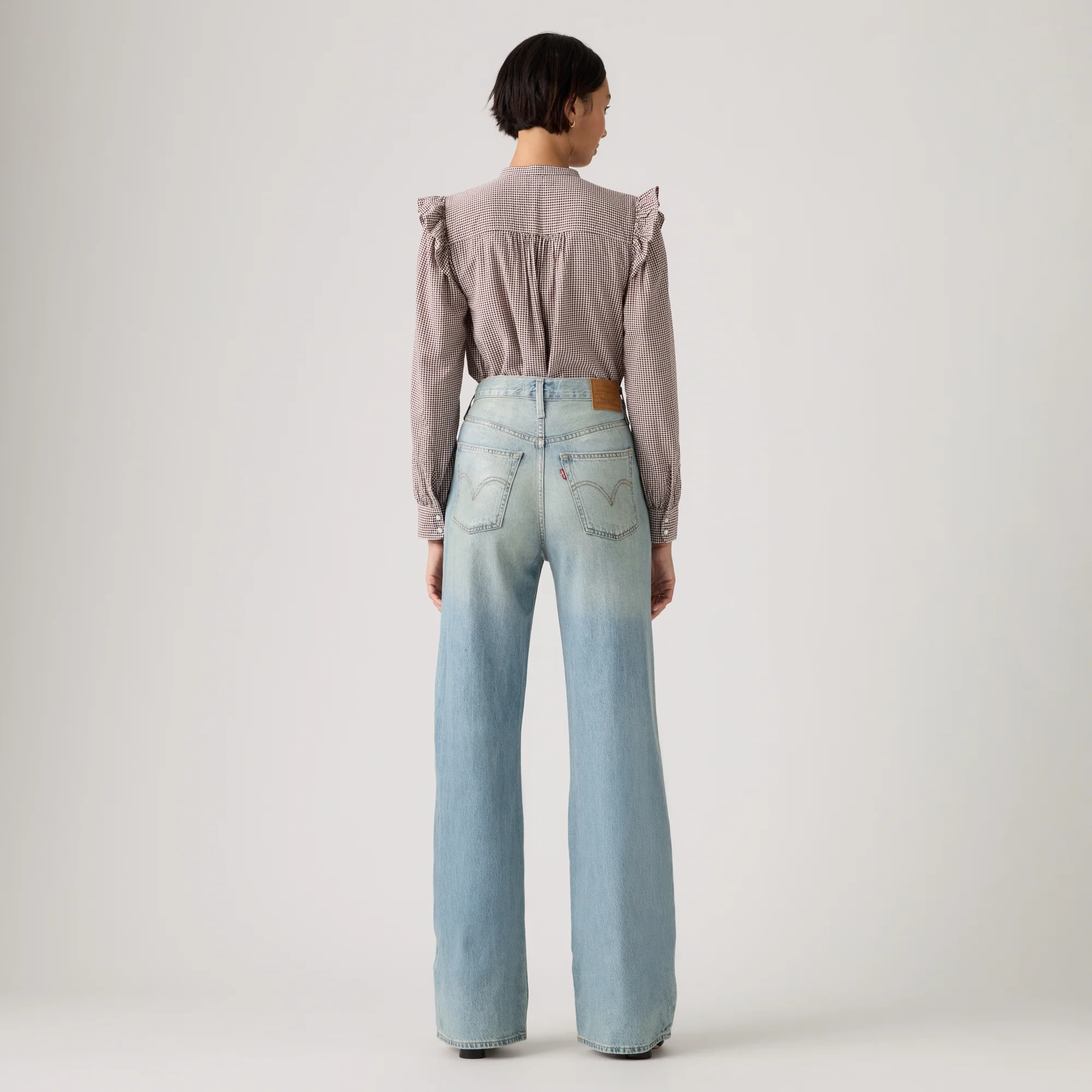 LEVI'S® WOMEN'S RIBCAGE WIDE-LEG JEANS - MED INDIGO - WORN IN - Image 3