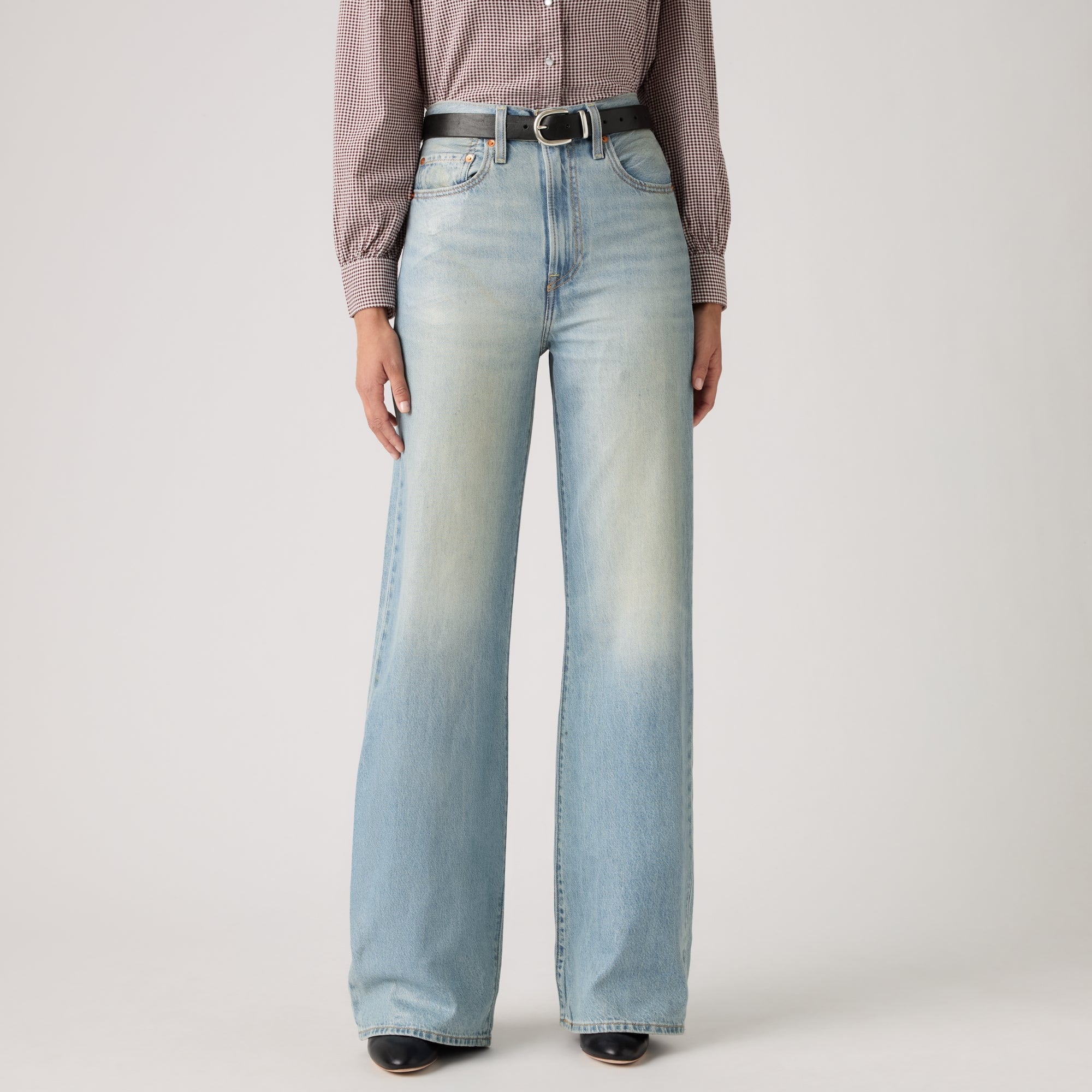 LEVI'S® WOMEN'S RIBCAGE WIDE-LEG JEANS - MED INDIGO - WORN IN - Image 5