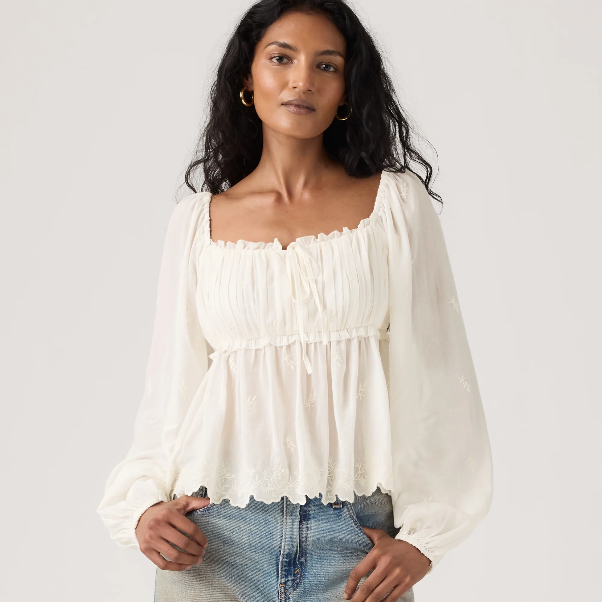 LEVI'S® WOMEN'S RYAN SHORT-SLEEVE CREPE BLOUSE - MULTI COLOUR