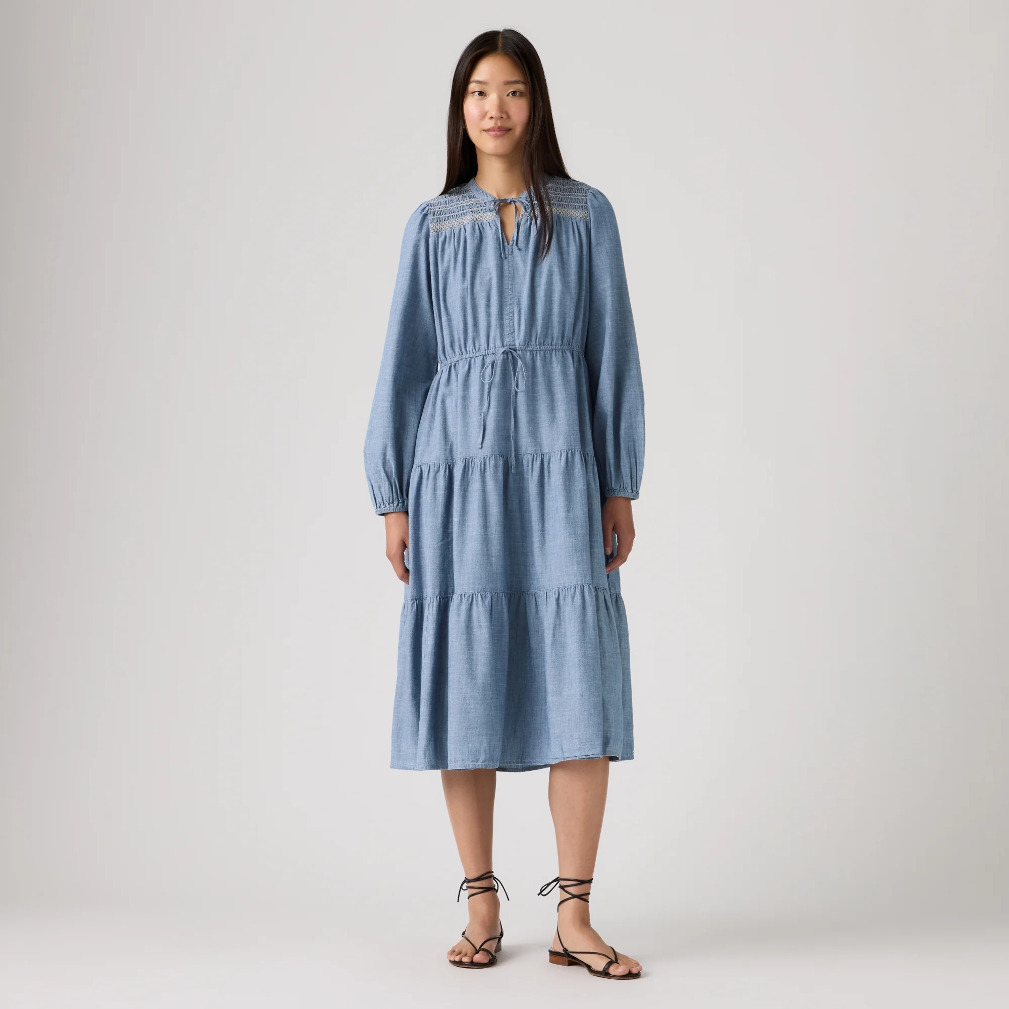 LEVI'S® WOMEN'S SEREN LONG-SLEEVE MIDI DRESS - MULTI COLOUR - Image 2